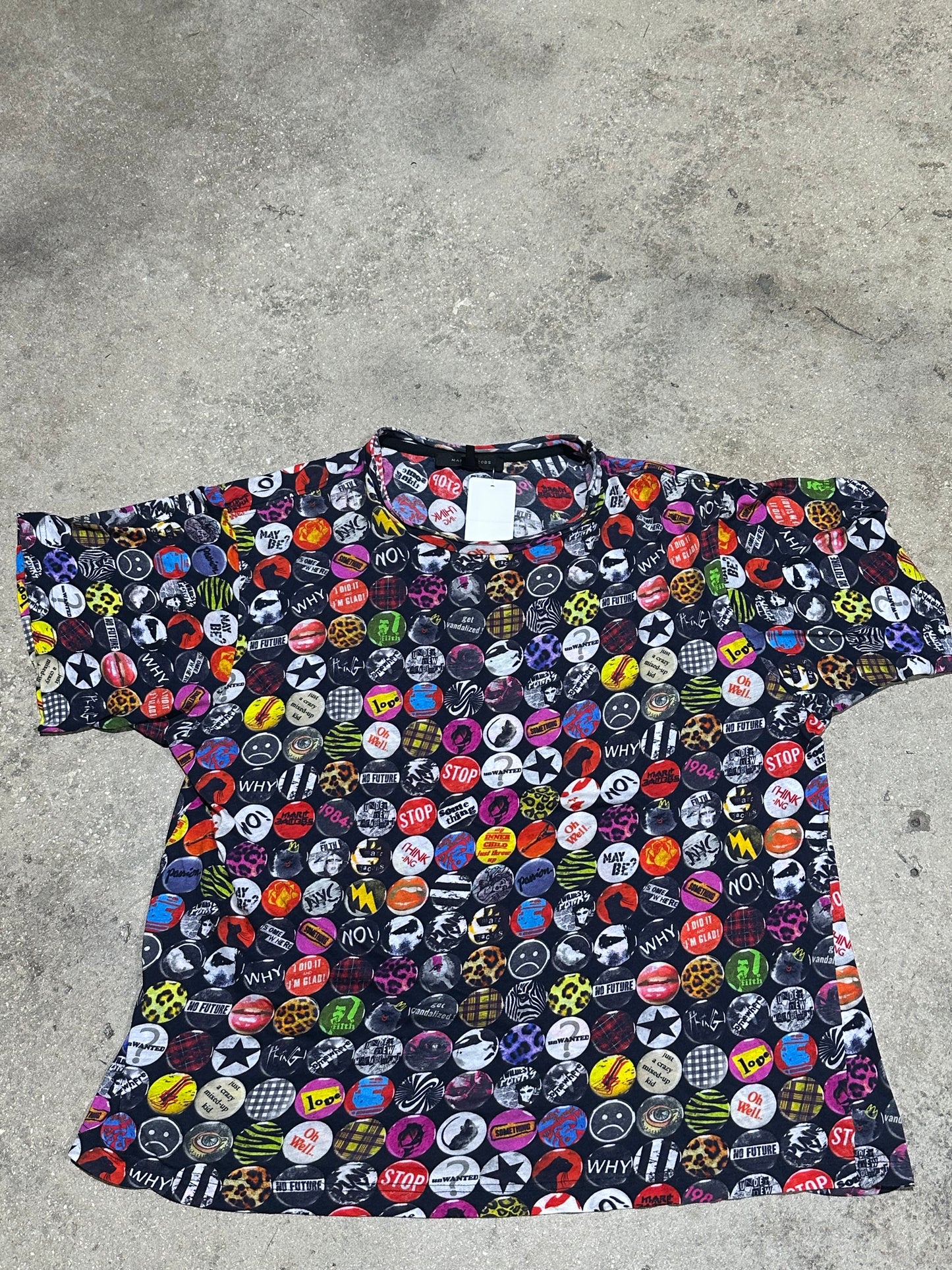 Marc Jacobs Crazy Silk Top - Black/Multi Size Large