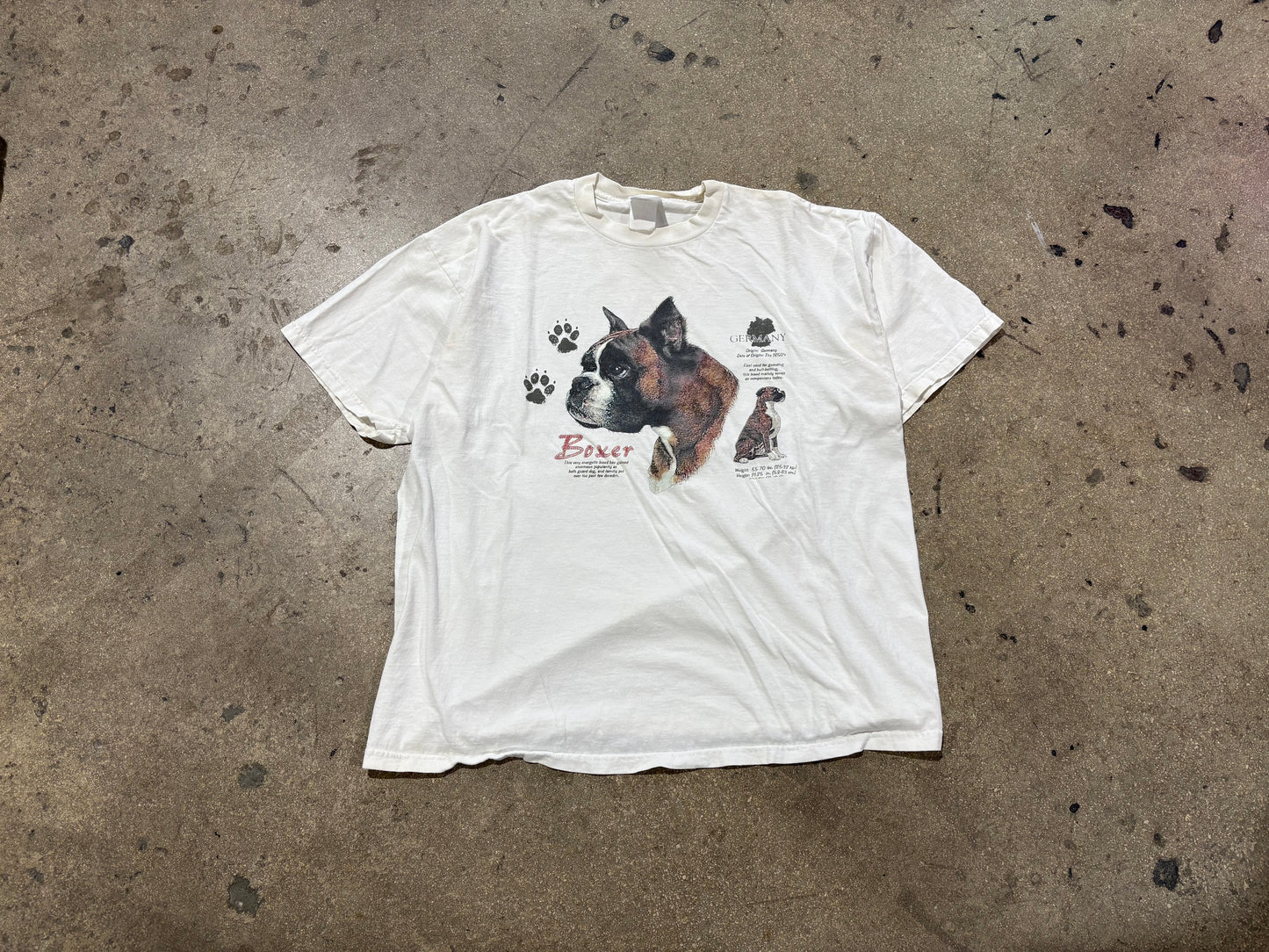 Boxer Dog Description Tee - White Size XL