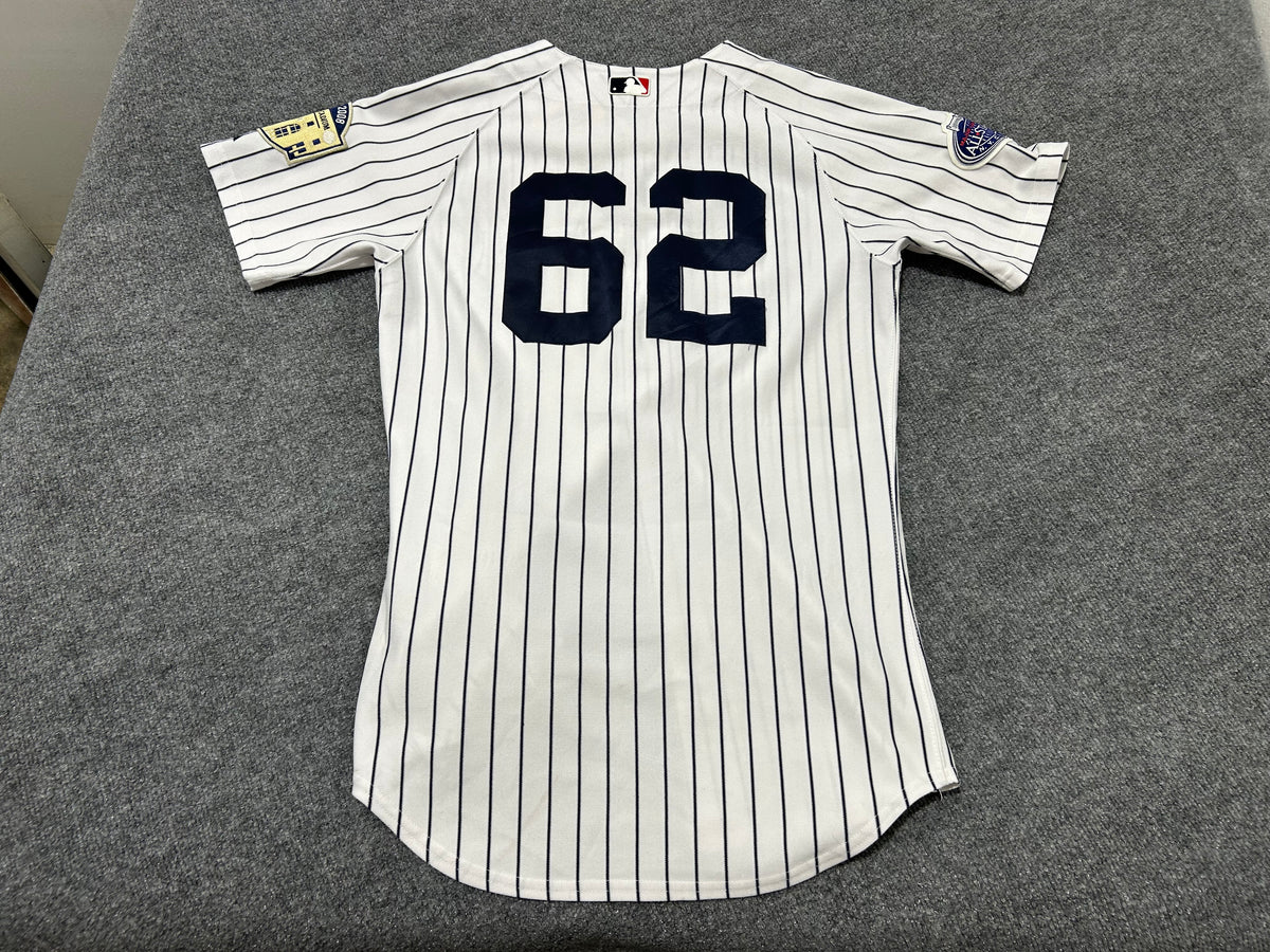 New York Yankees Joba Chamberlain #62 Baseball Jersey - White/Navy Size Medium