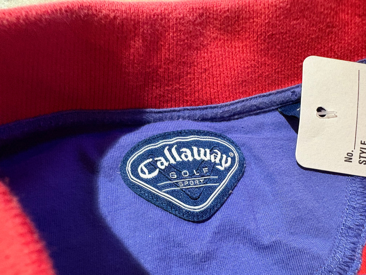 Callaway Stripped Golf Polo Shirt - Red/Blue Size Large