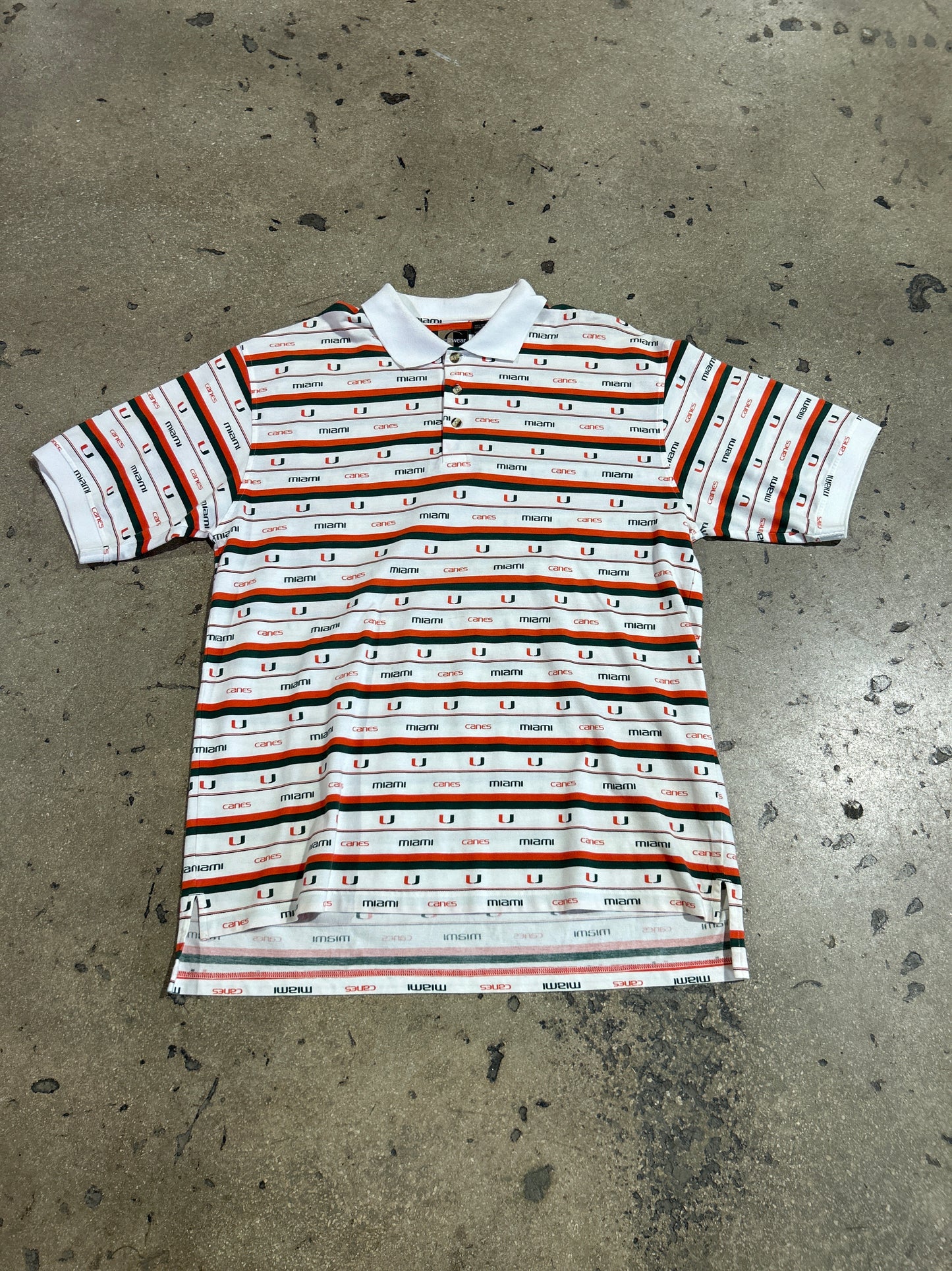 00s Chiliwear UM Hurricanes Polo Shirt - White Size XL