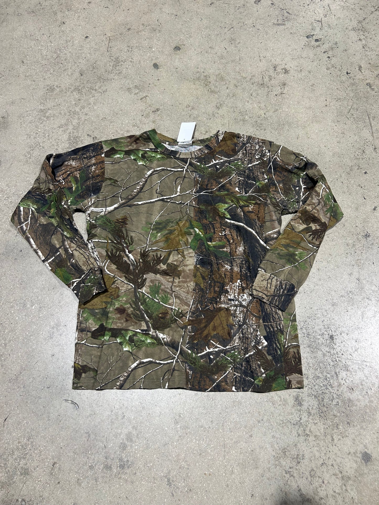 Real Tree Camo Long Sleeve Tee - Multi/Green Size Large
