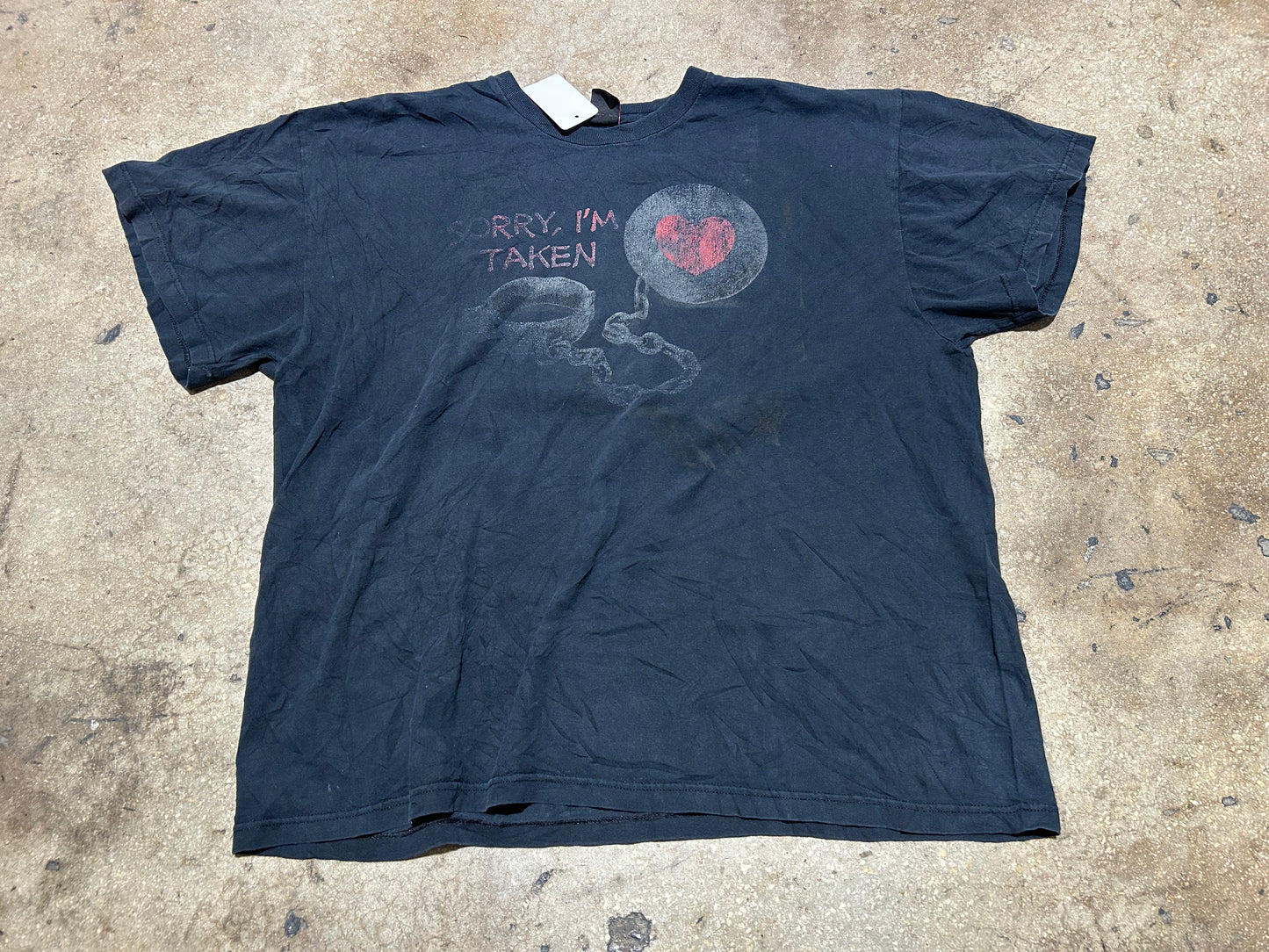 Sorry Im taken Cuff Tee - Black Size XL