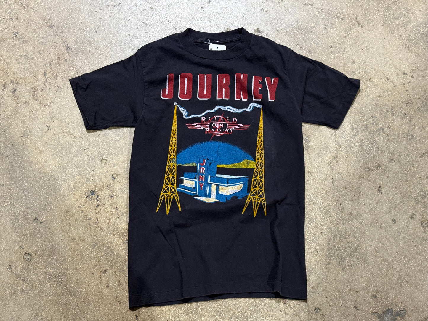 1986 Journey Raised on Radio Tour Tee - Black Size Large