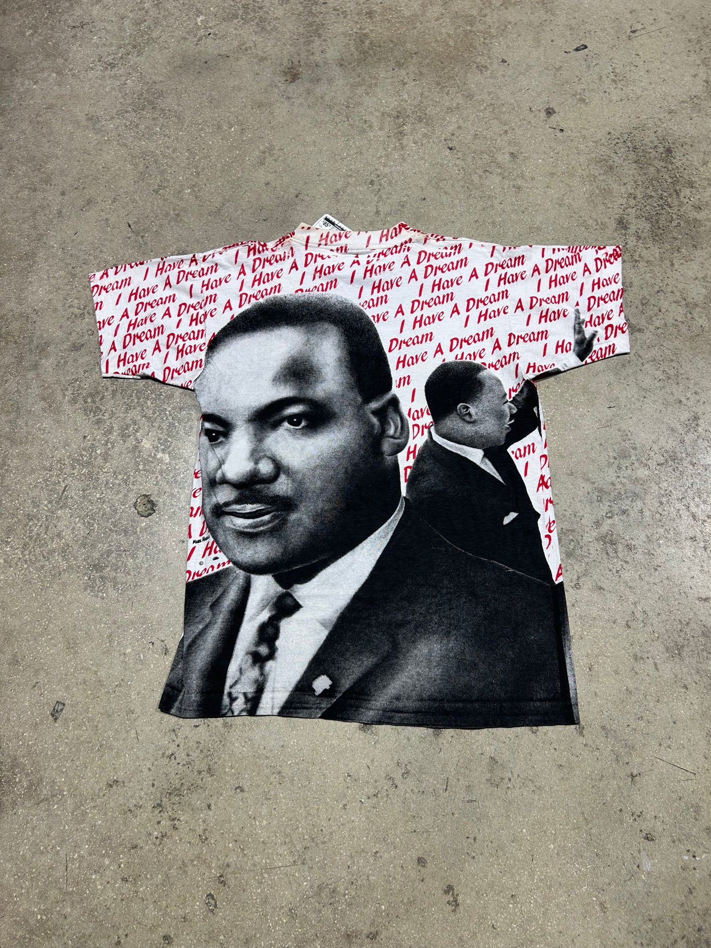 MLK I Have A Dream AOP Tee - White/Black/Red Size Large