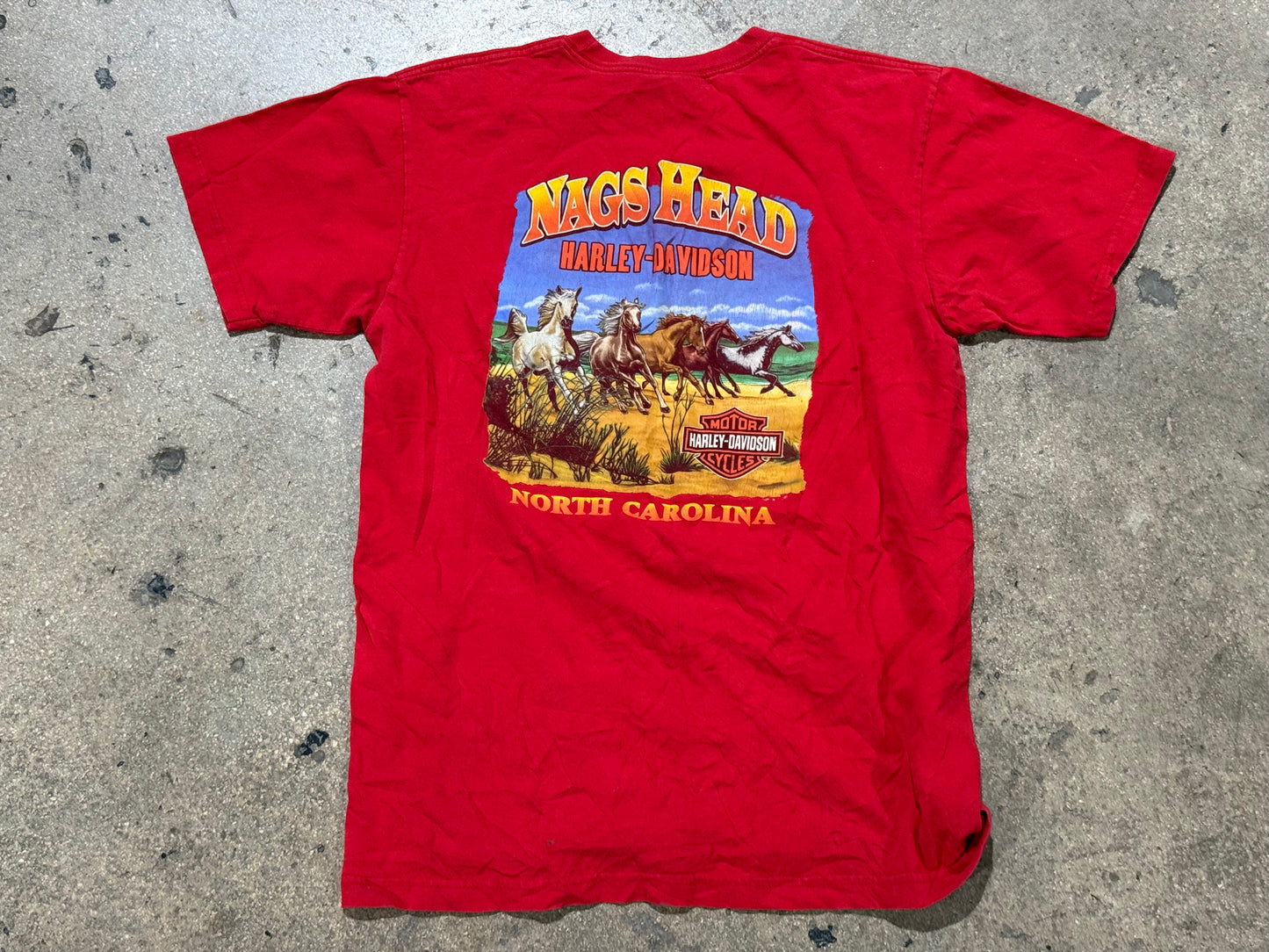 2006 Harley Davidson Nags Head Tee - Red Size Large