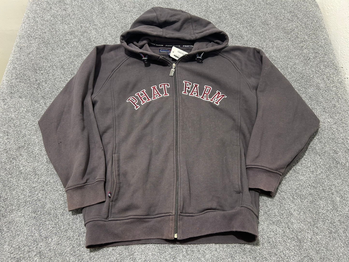 Phat Farm Zip Up Jacket - Gray Size Large