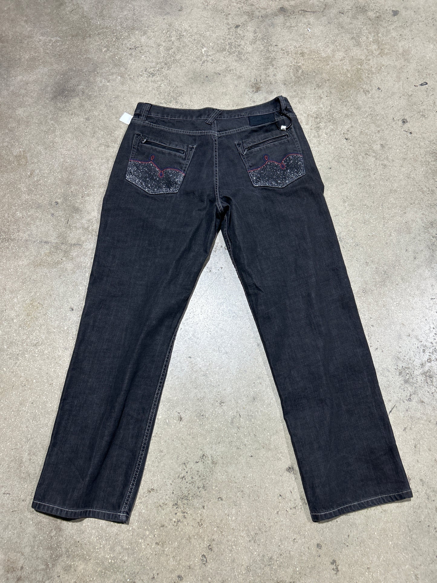 LRG Zipper Pocket Denim Jeans - Black Size 38x32