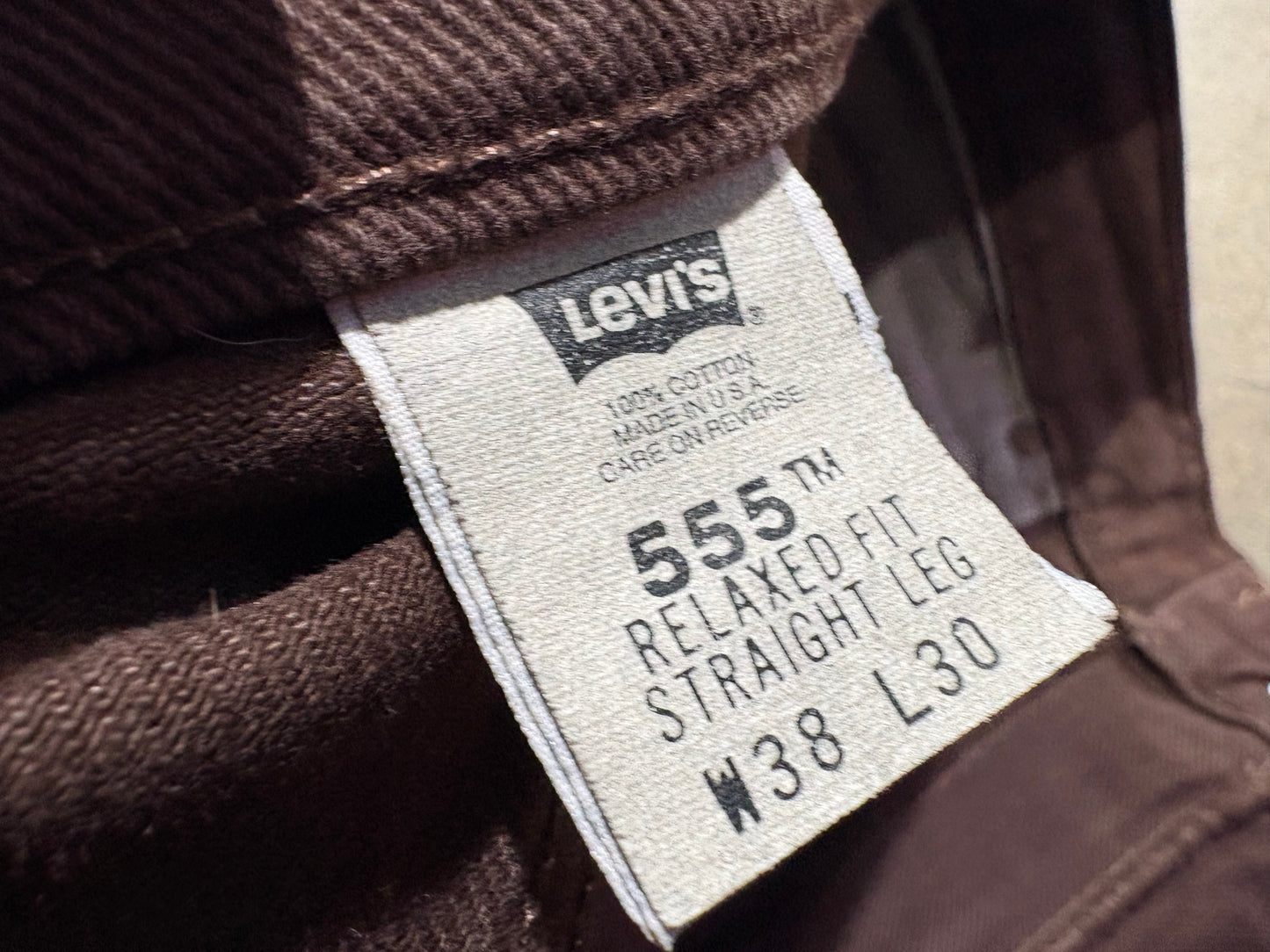 Levis 555 Denim Jeans - Brown Size 38 x 30