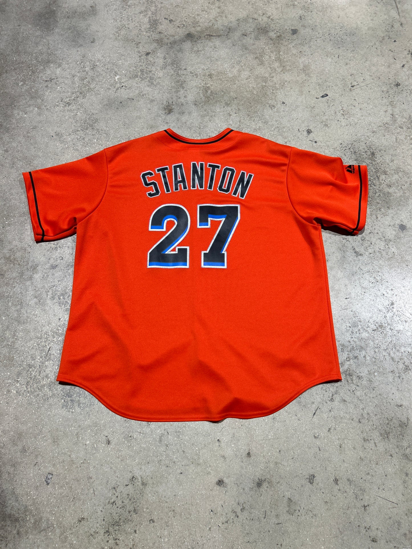 Majestic Miami Marlins Stanton #27 Jersey - Orange Size XXL