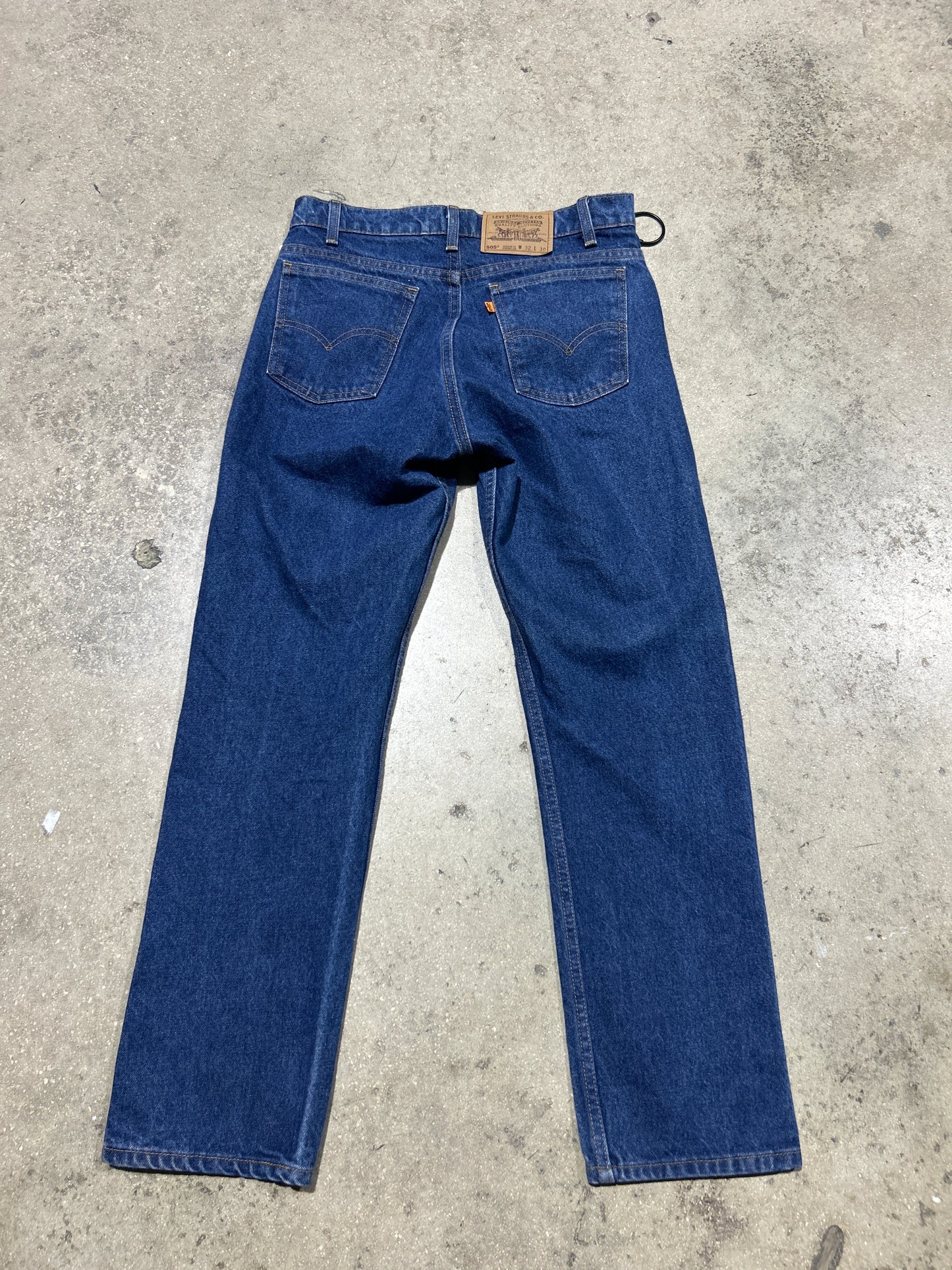 Levi 505 Orange Tab Jeans - Denim Size W32xL30