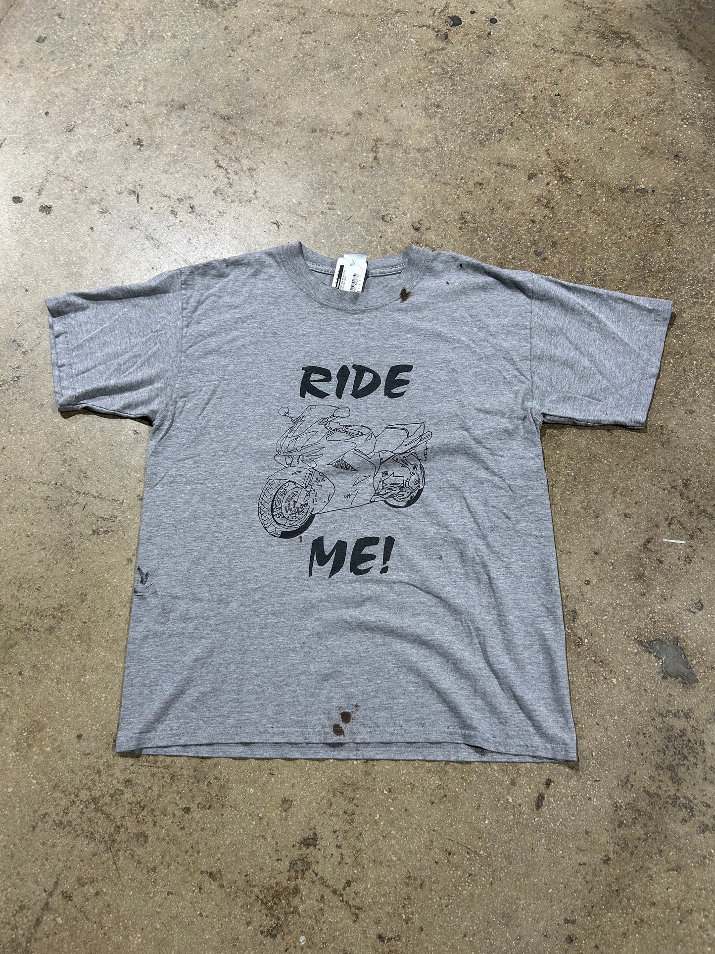 2002 Ride Me Bike Tee - Gray Size Large