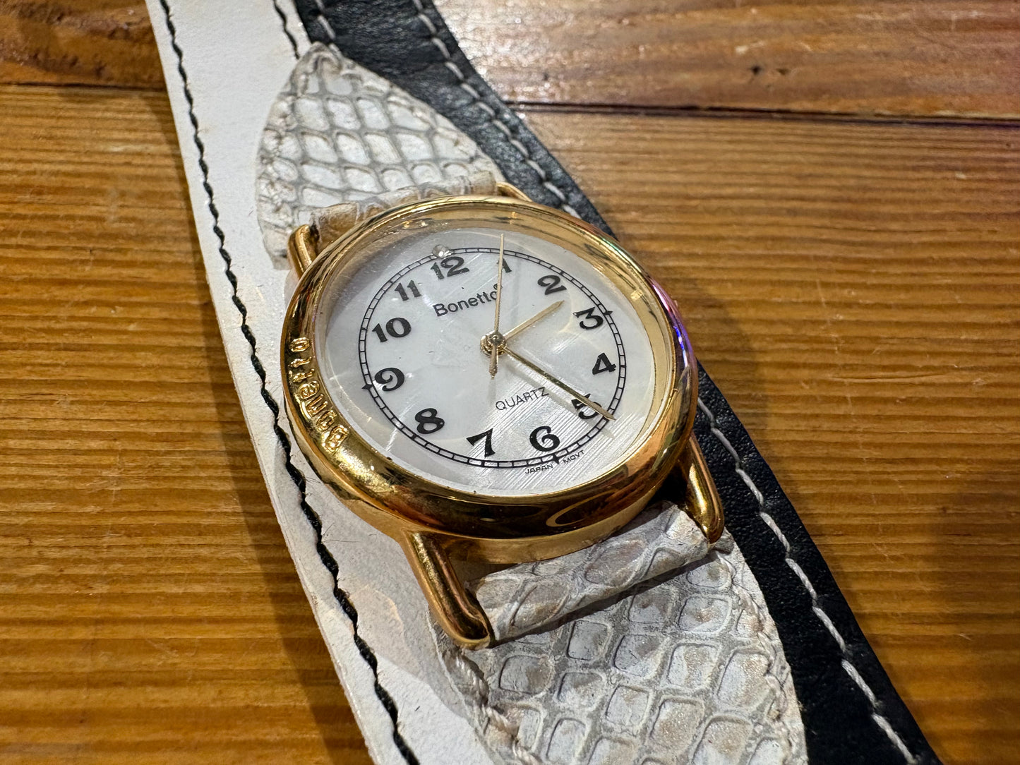 Bonetto Double Band Watch - White / Black
