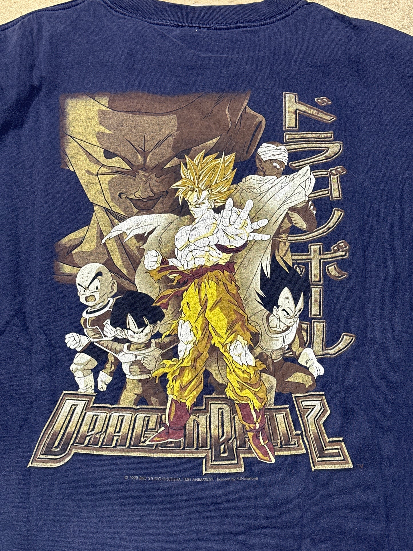 1998 Dragonball Z Goku SS2 Freiza Tee - Navy Size XL