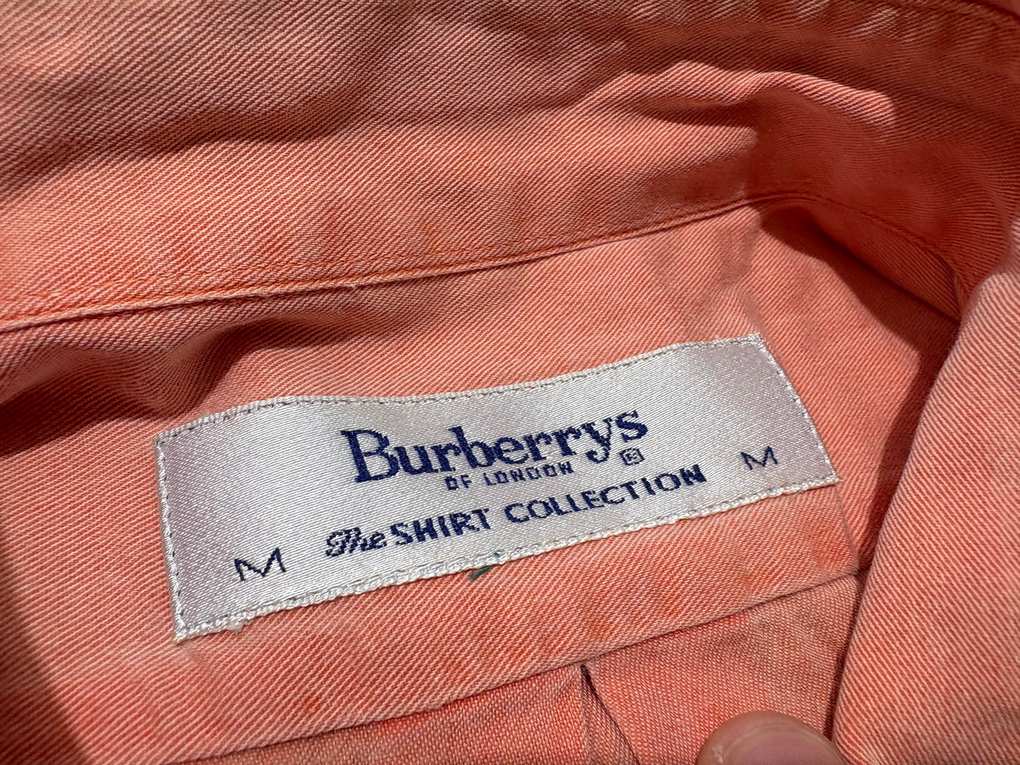 90s Burberry Pocket Button Up Shirt - Orange Size Medium