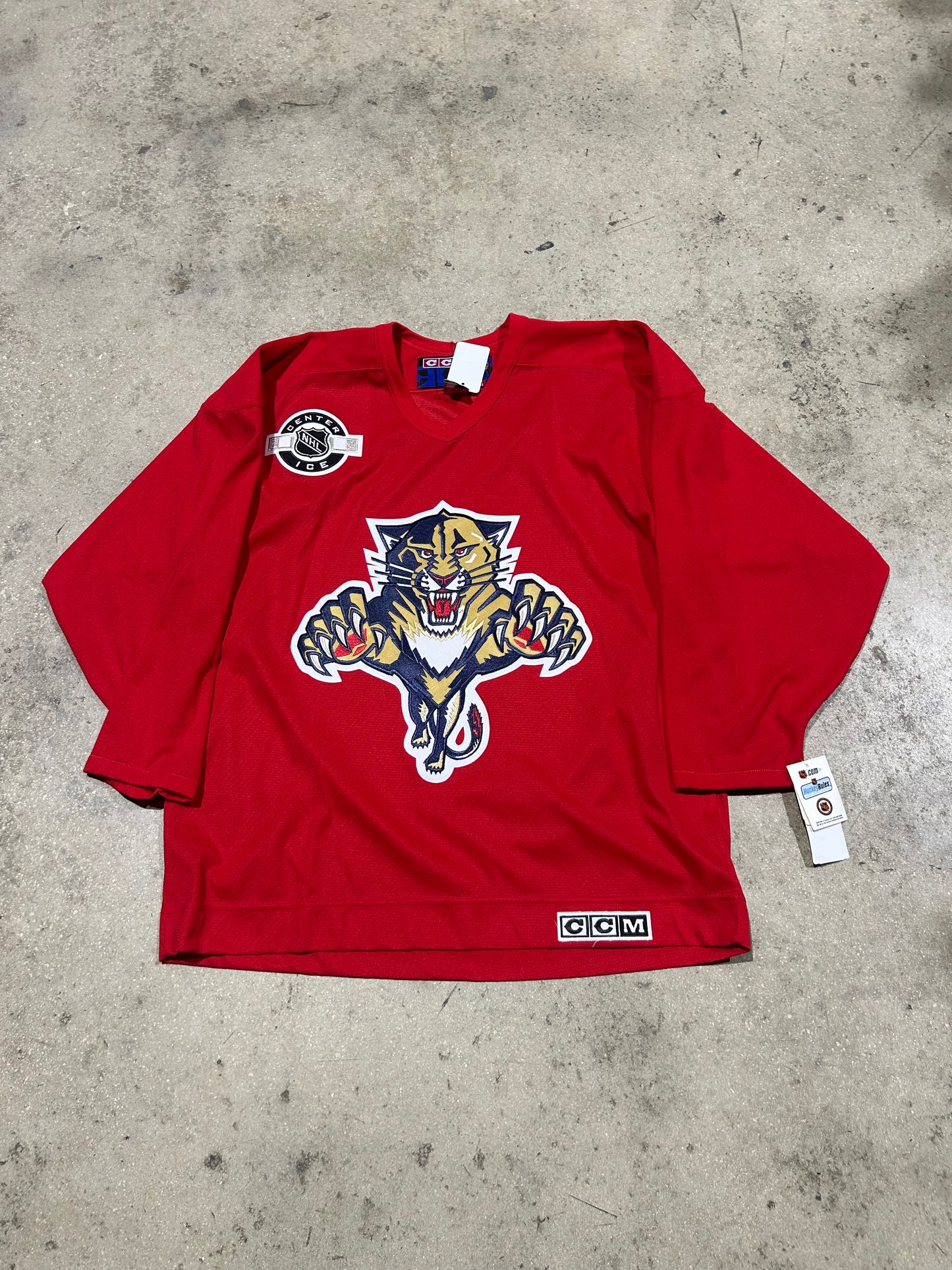 CCM Embroider Florida Panther Center Ice Jersey - Red Size Large