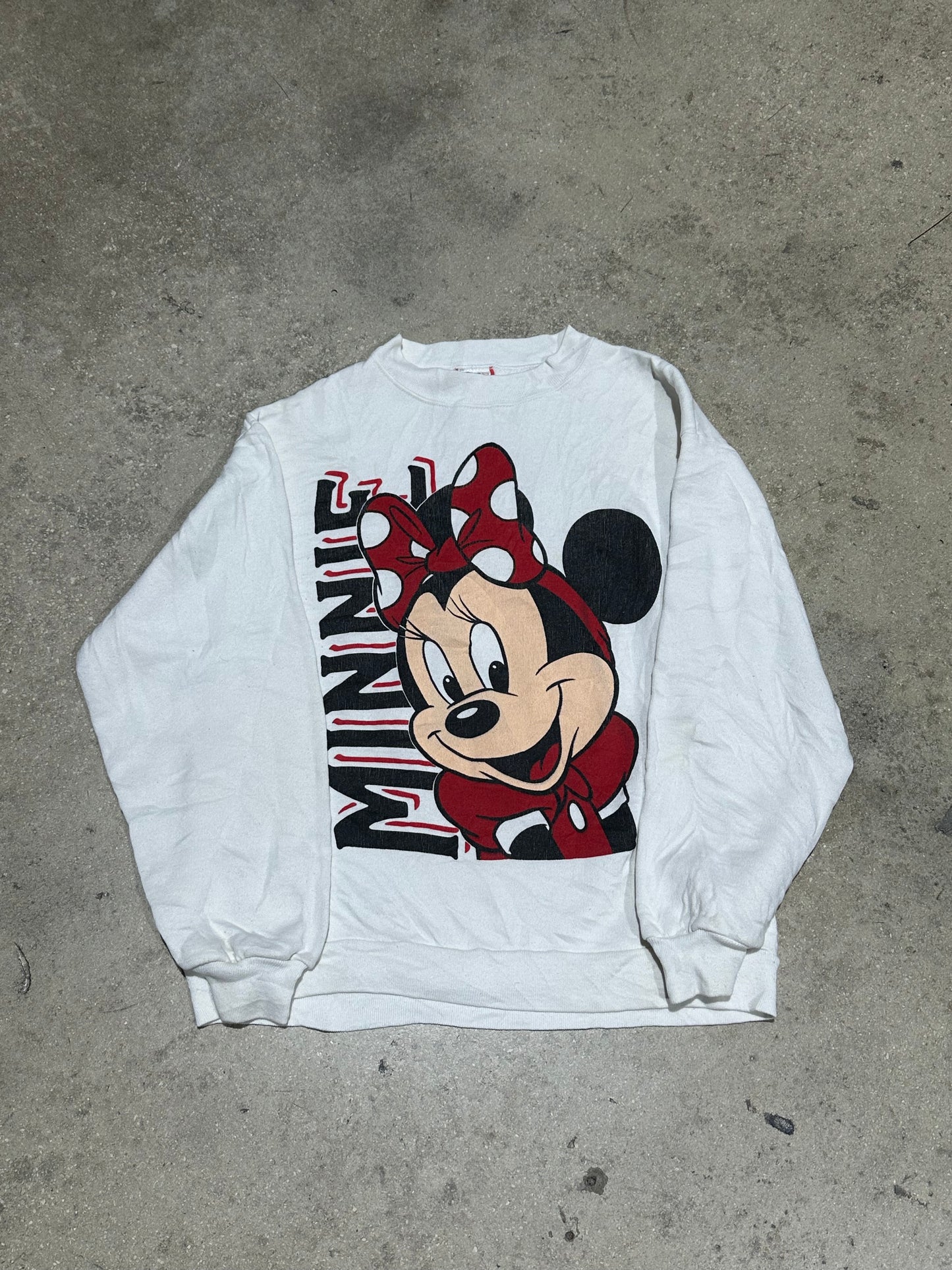 Minne Front Back Crewneck - White Size Medium