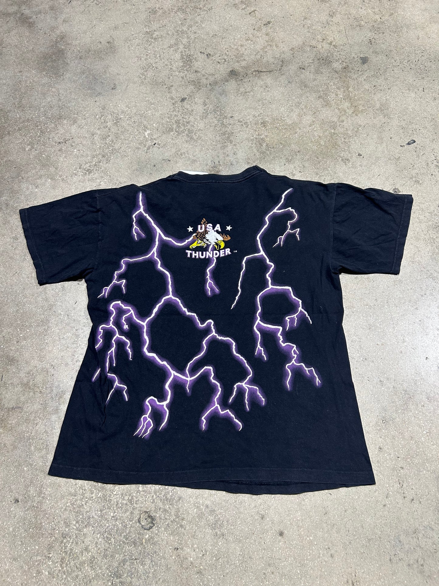 USA Thunder FEEL THE WIND Tee - Black Size XL