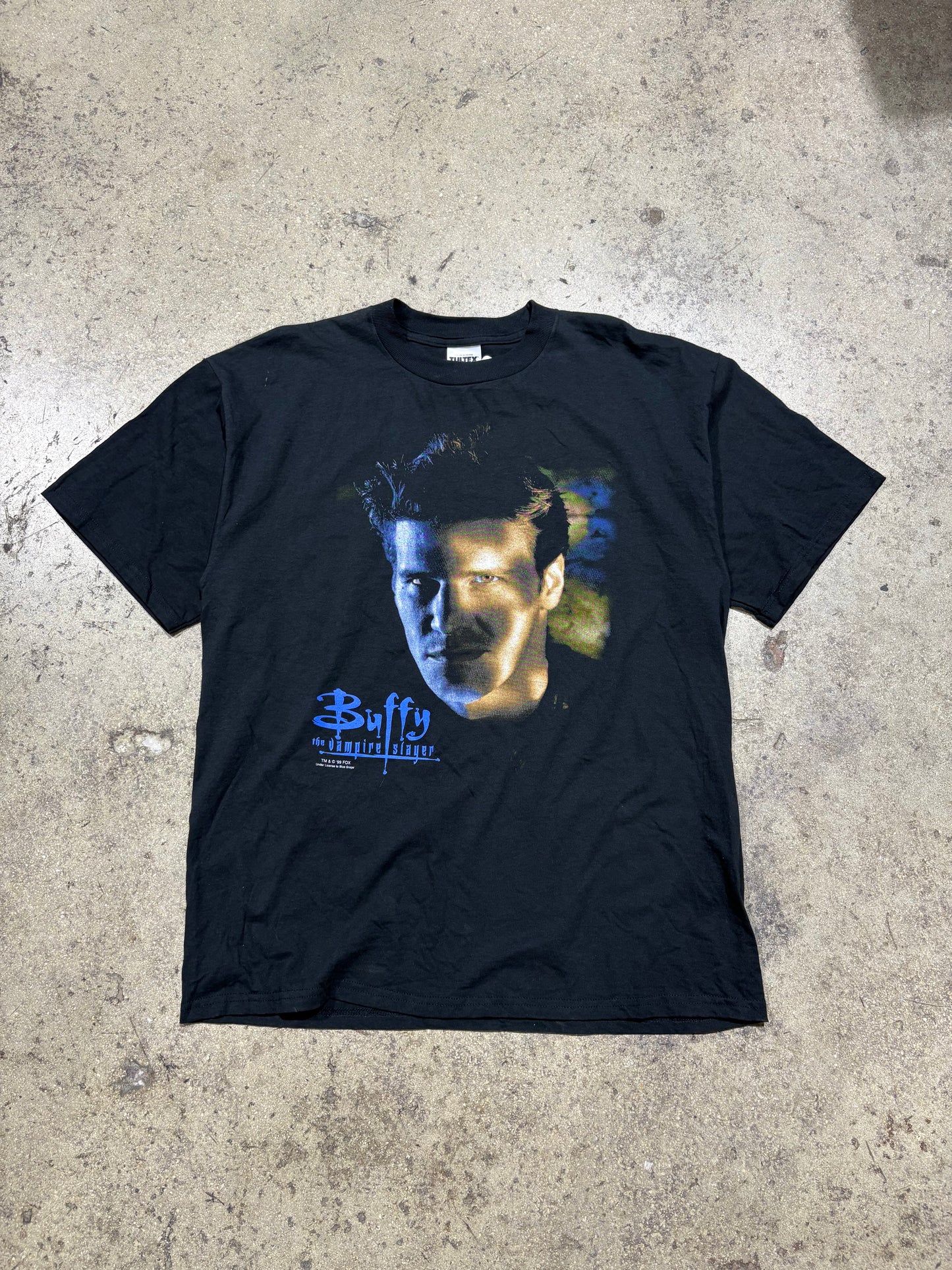 1999 Buffy The Vampire Slayer Angel Tee - Black Size XL (23 x 30)