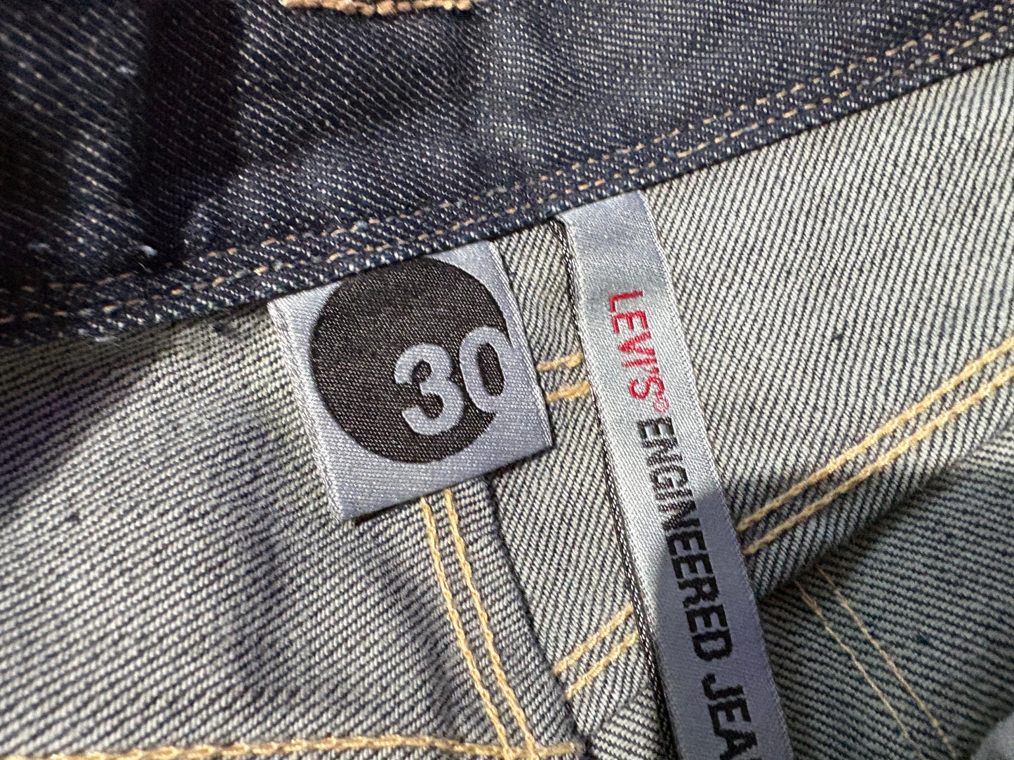 1999 Levis Engineered Selvedge Denim Jeans - Blue Size 30