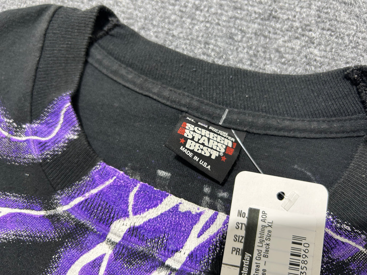 Great God Lighting AOP Tee - Black Size XL