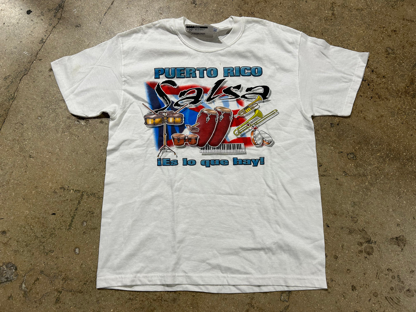 Puerto Rico Salsa Tee - White Size Medium