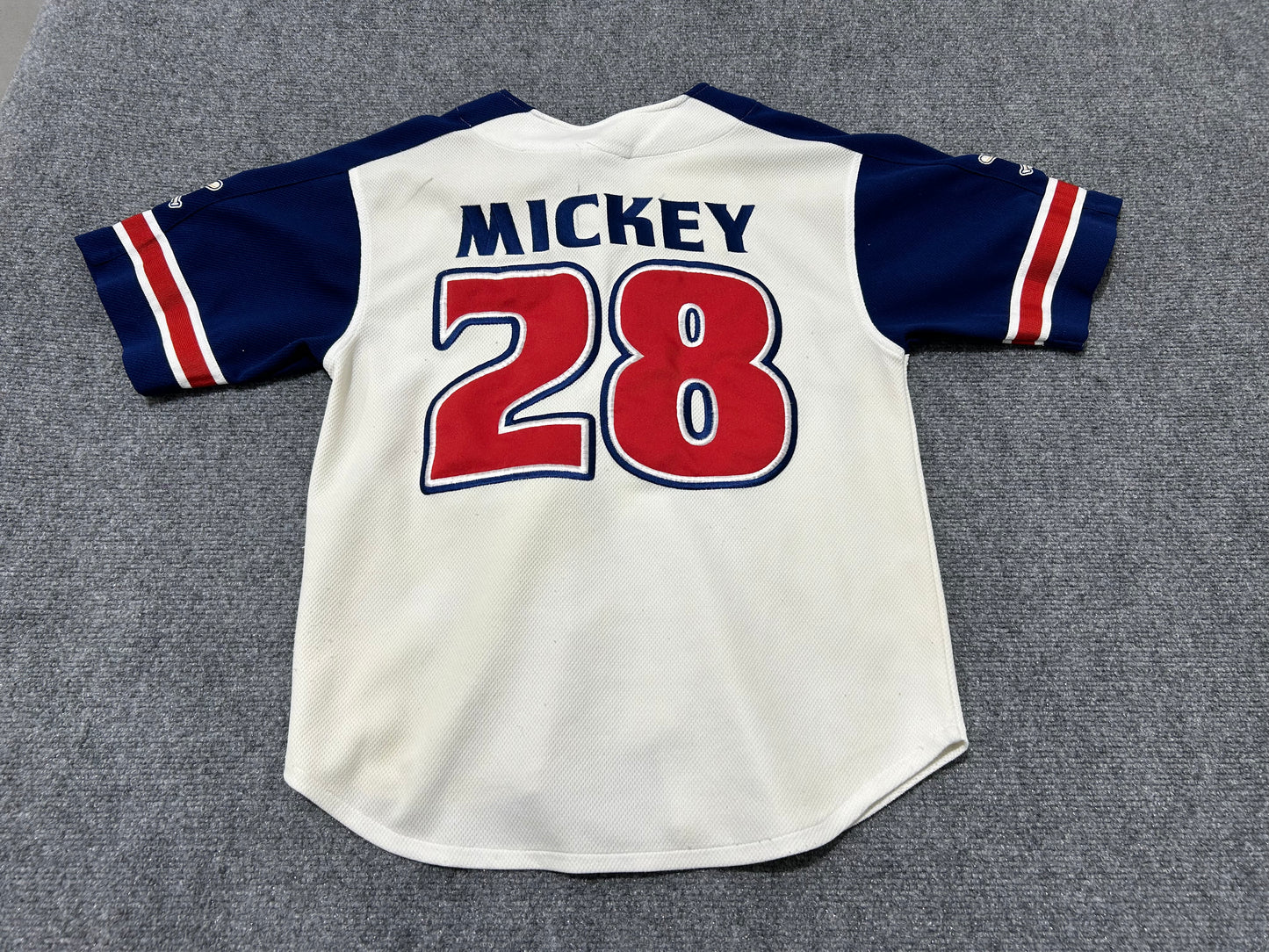 Mickey Mouse Baseball Jersey - White/Navy Size Large