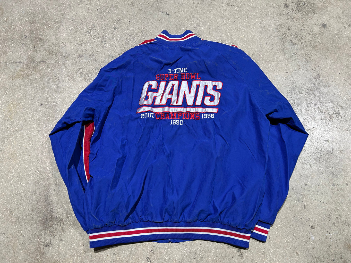 2007 New York Giants Zip Up Jacket - Blue Size XL
