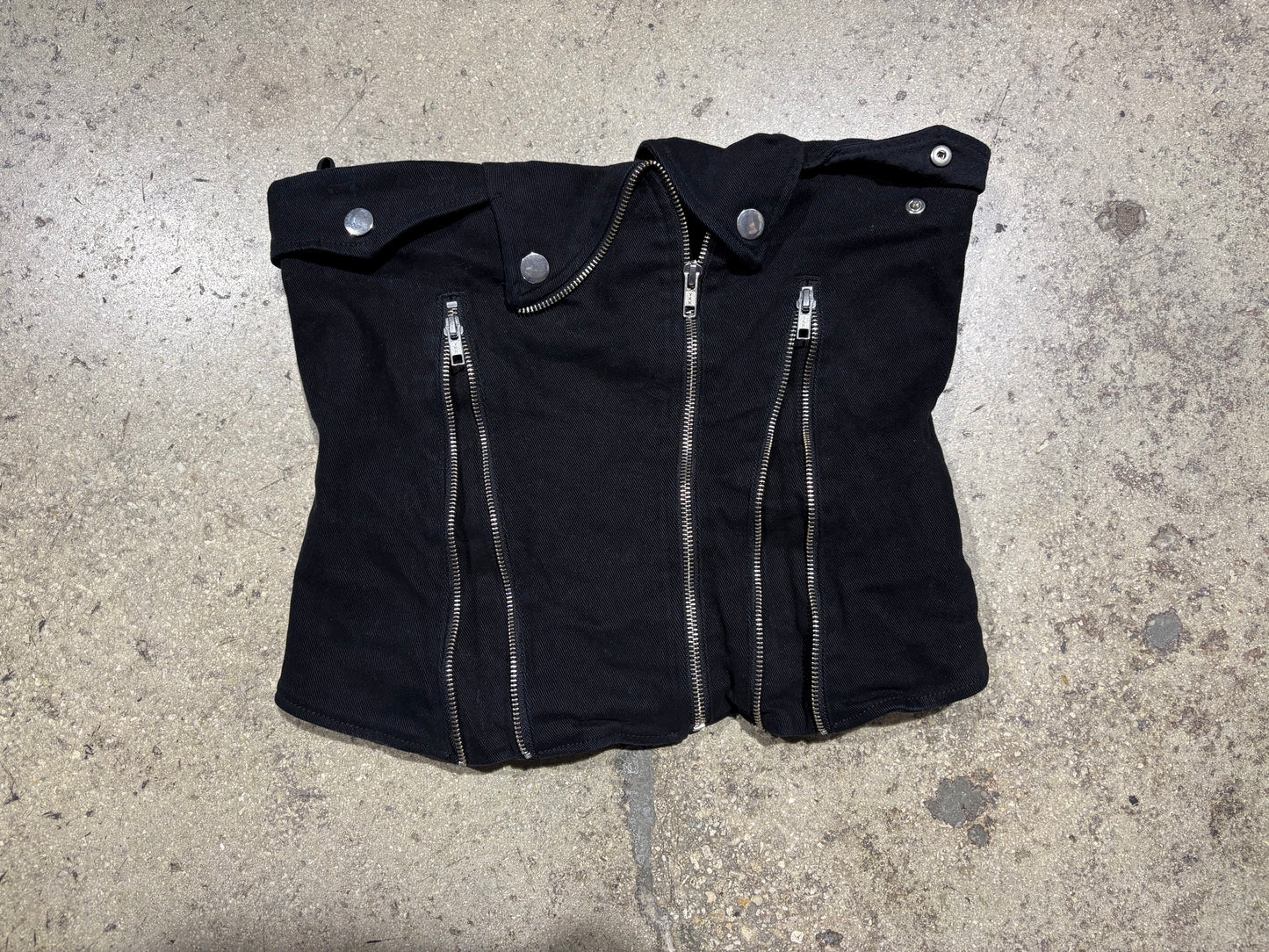 Womens Che By Chelsey Zipper Tube Top - Black Size Medium