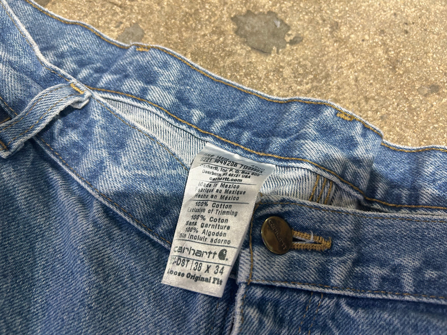 Carhartt Double Knee Carpenter Pants - Blue Size 38x34