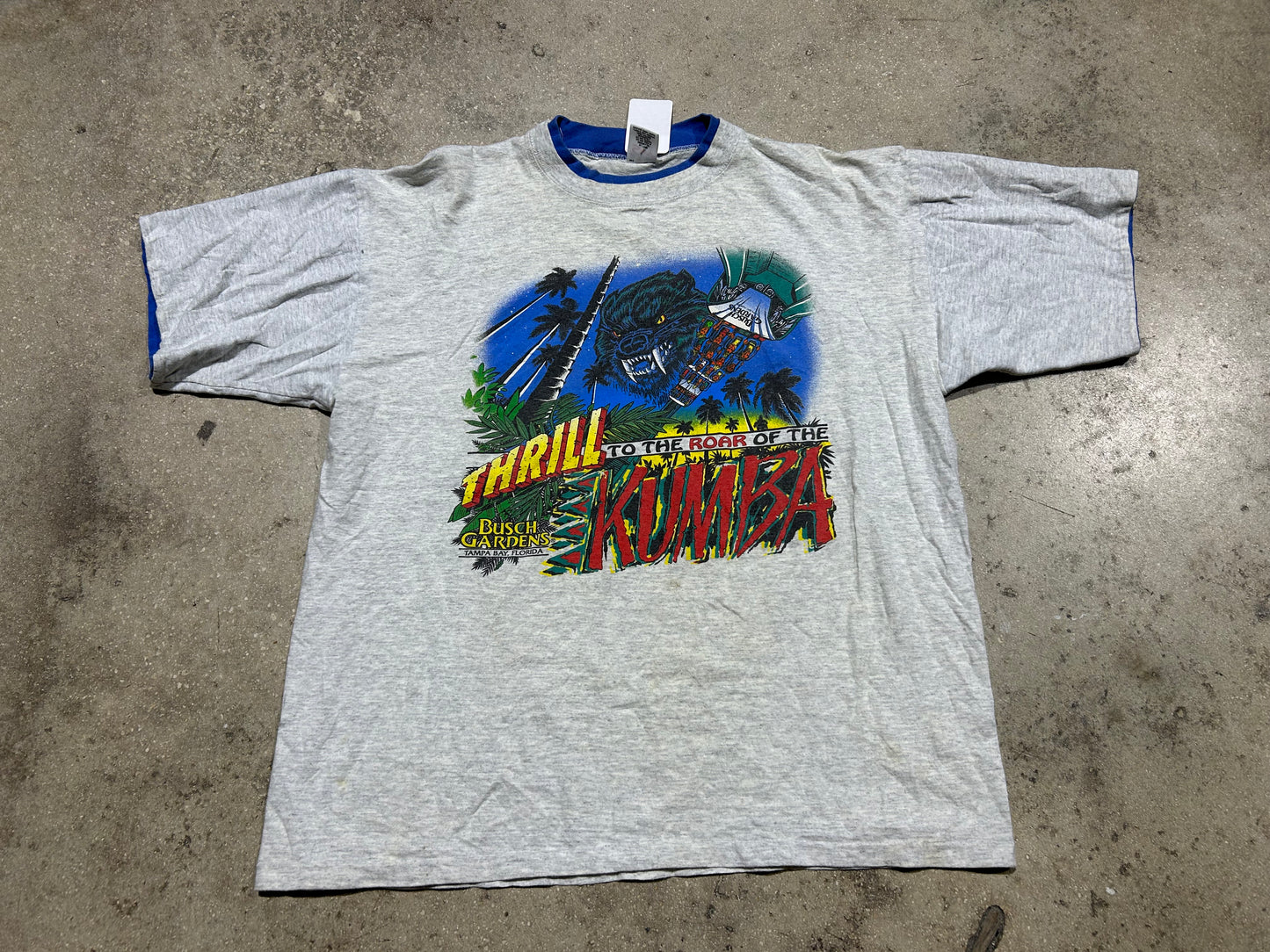 Busch Garden Kumba Tee - Gray/Blue Size XL