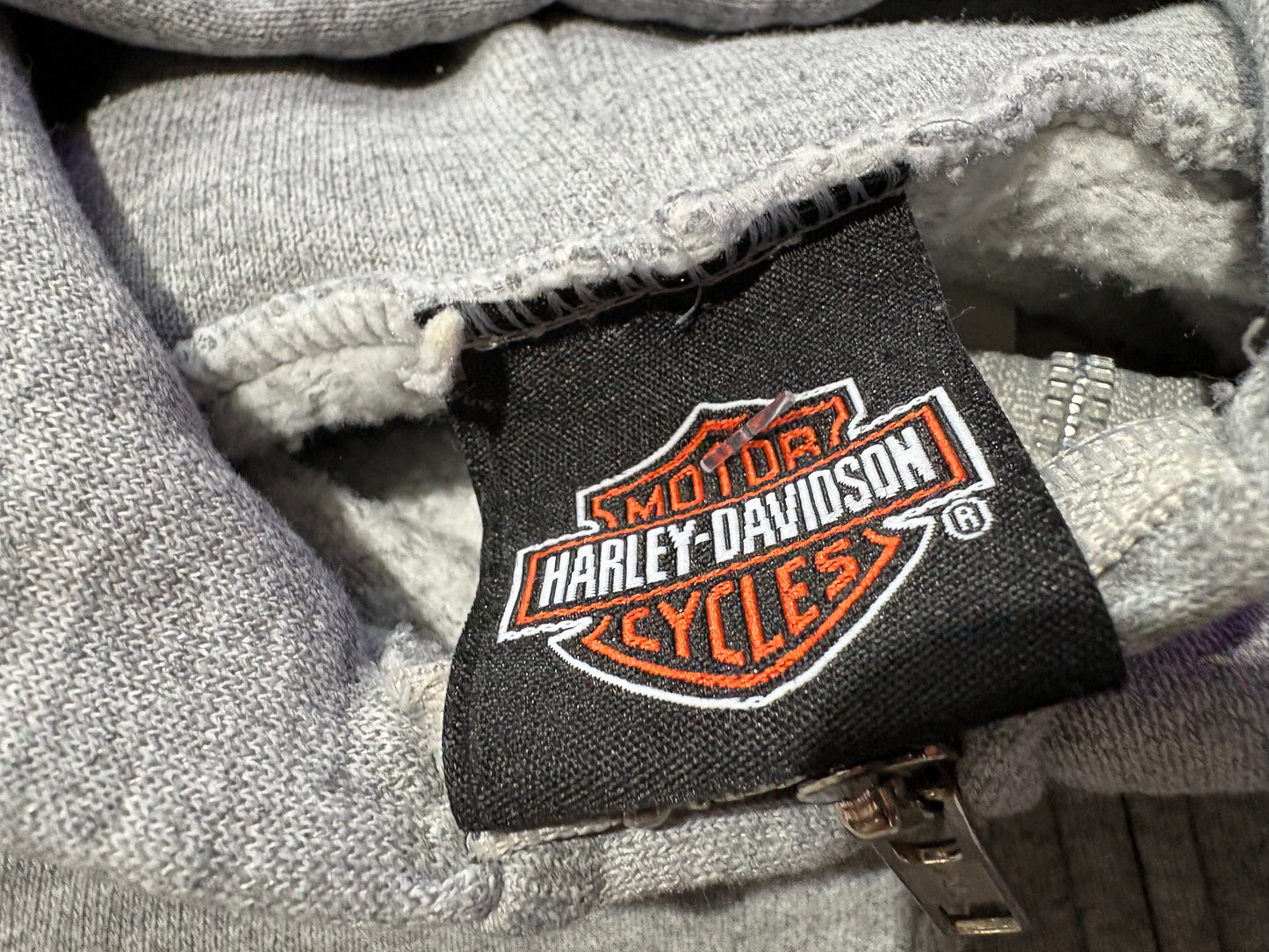 Harley Davidson Zip Up Hoodie - Grey Size XXL