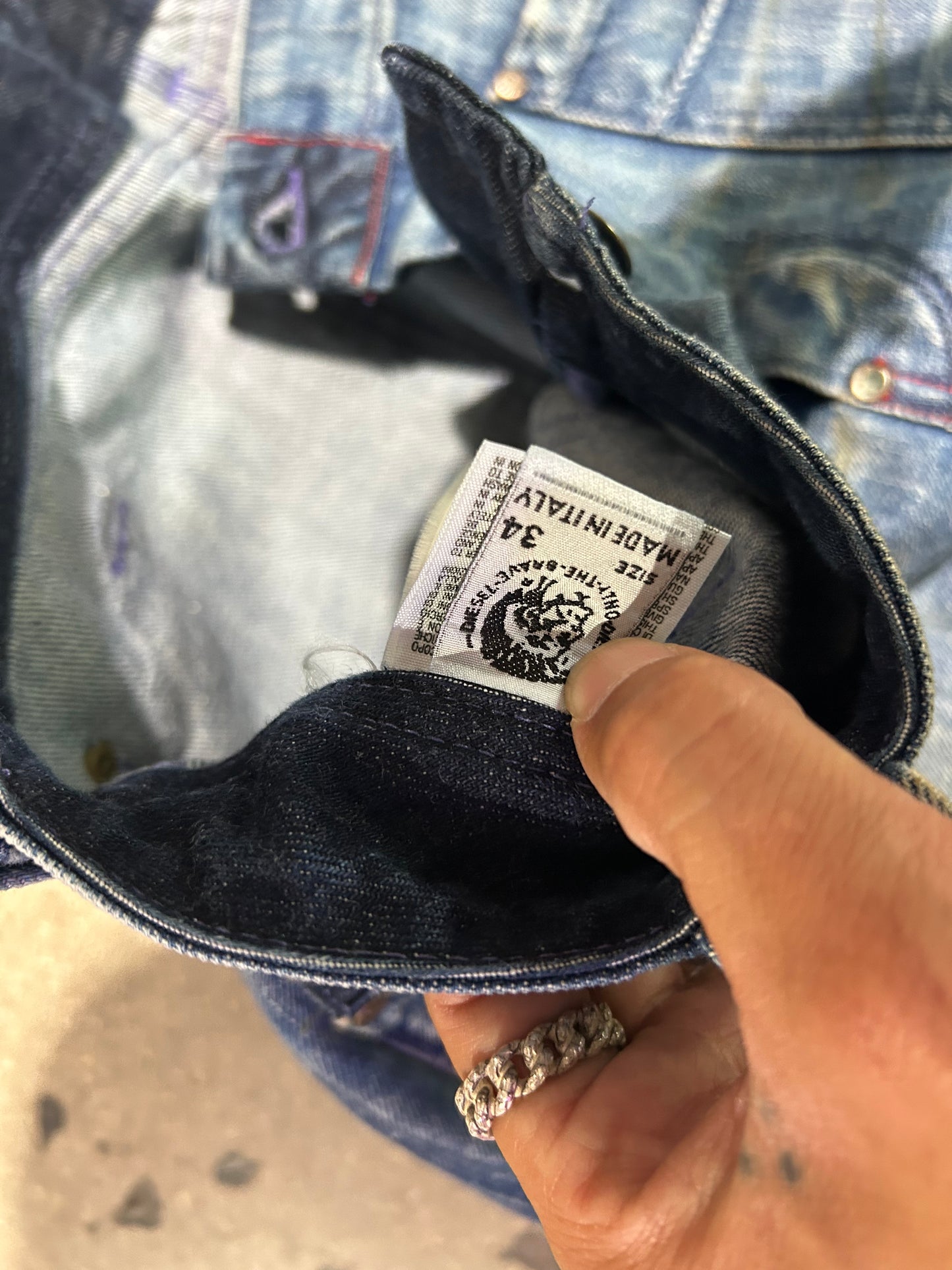 Diesel Front Pocket Boot Cut Denim Jeans - Blue Size 34