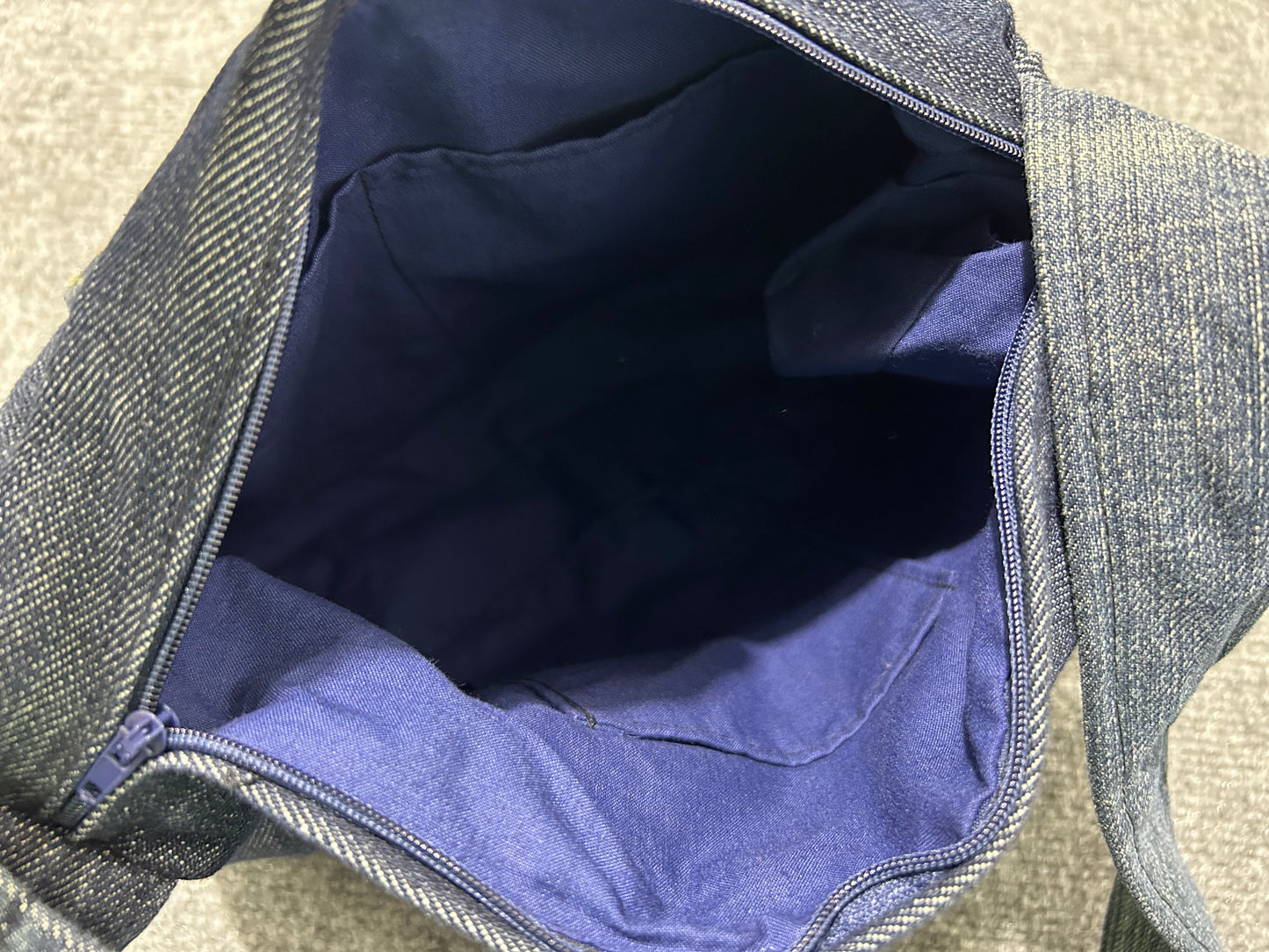 Reworked Evisu Denim Side Bag - Blue / Gold