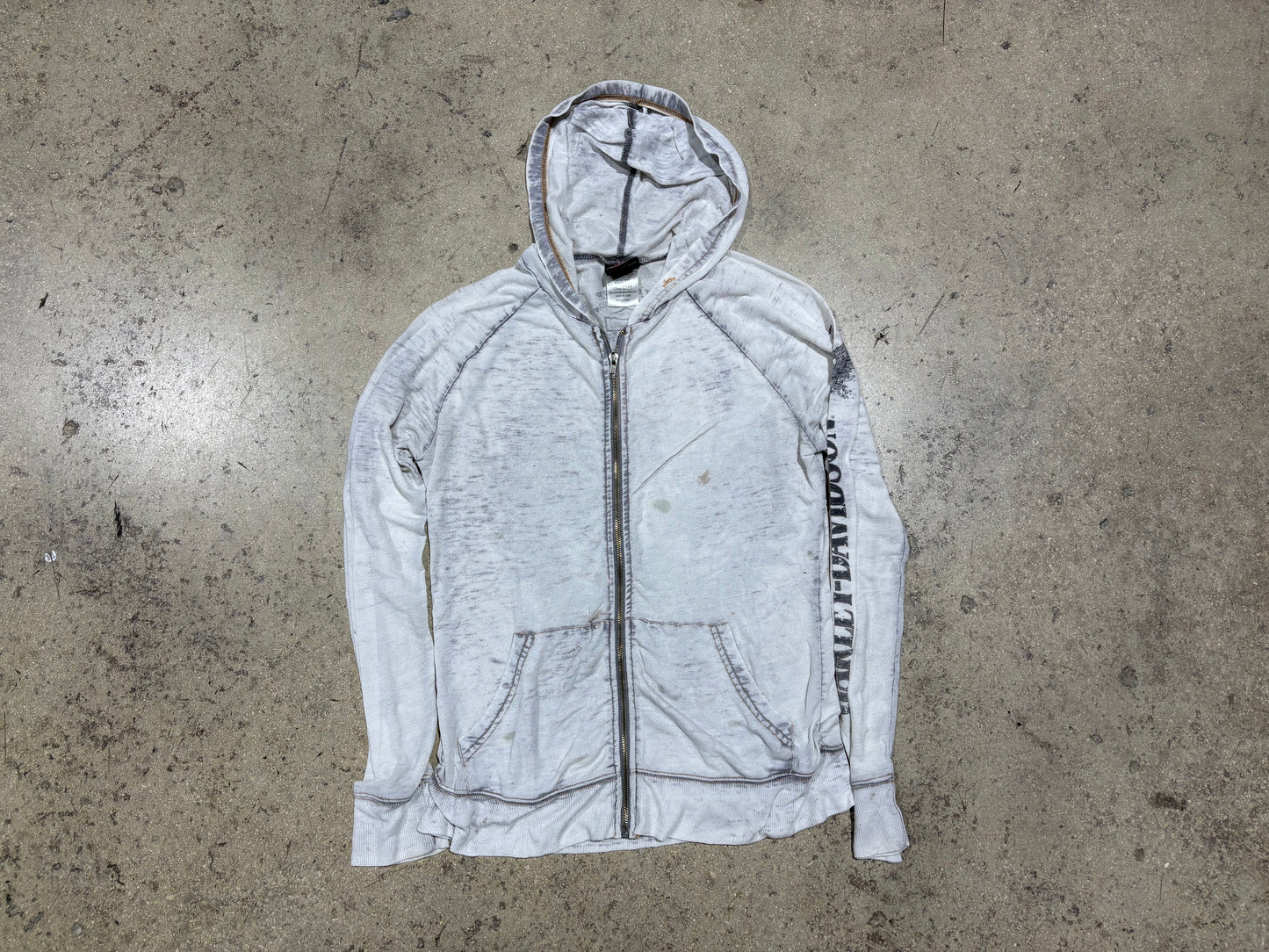 Womens Harley Davidson Zip Up Hoodie - Grey Size Medium