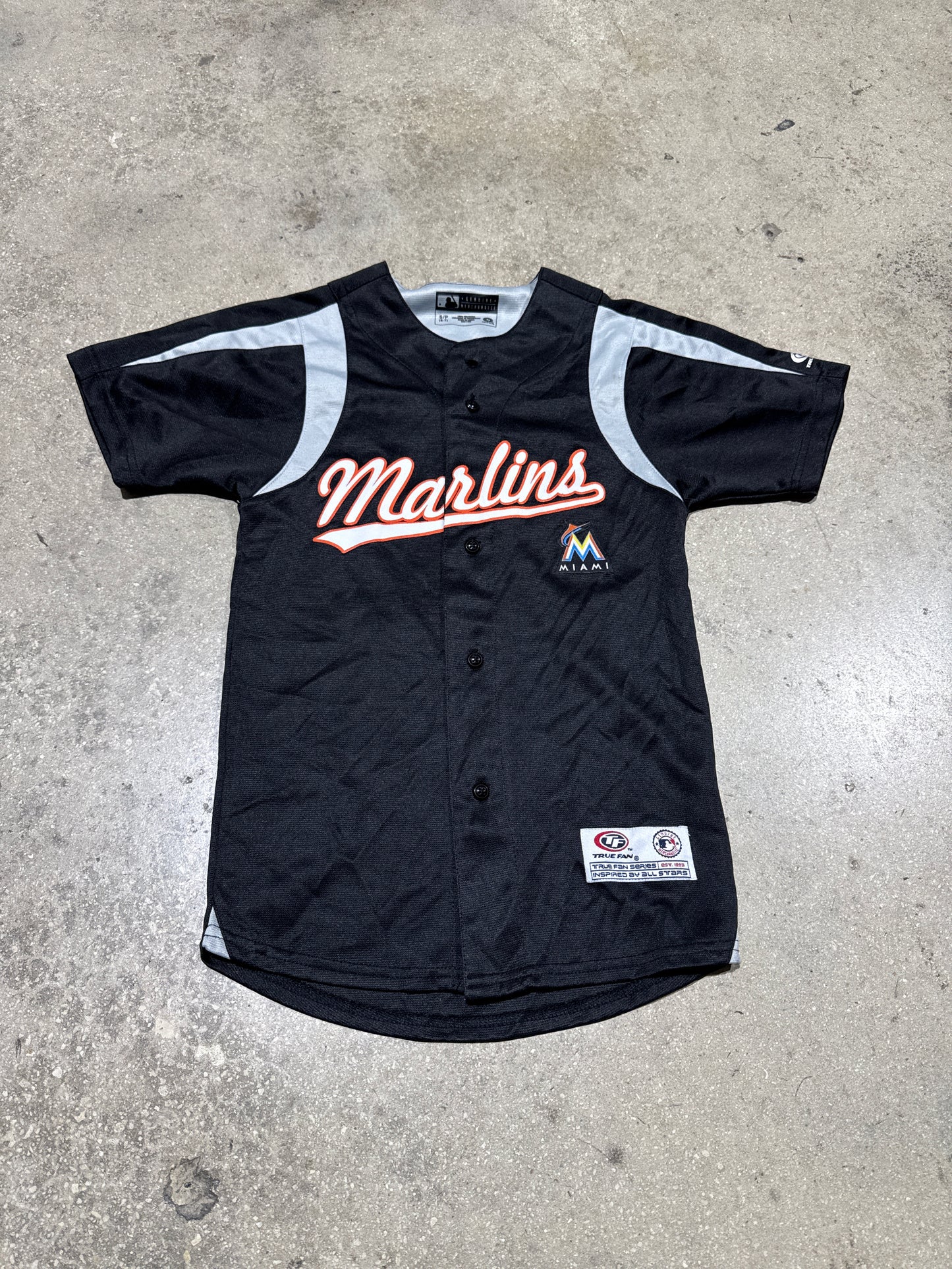 Womens True Fan Miami Marlins Jersey - Black Size Small