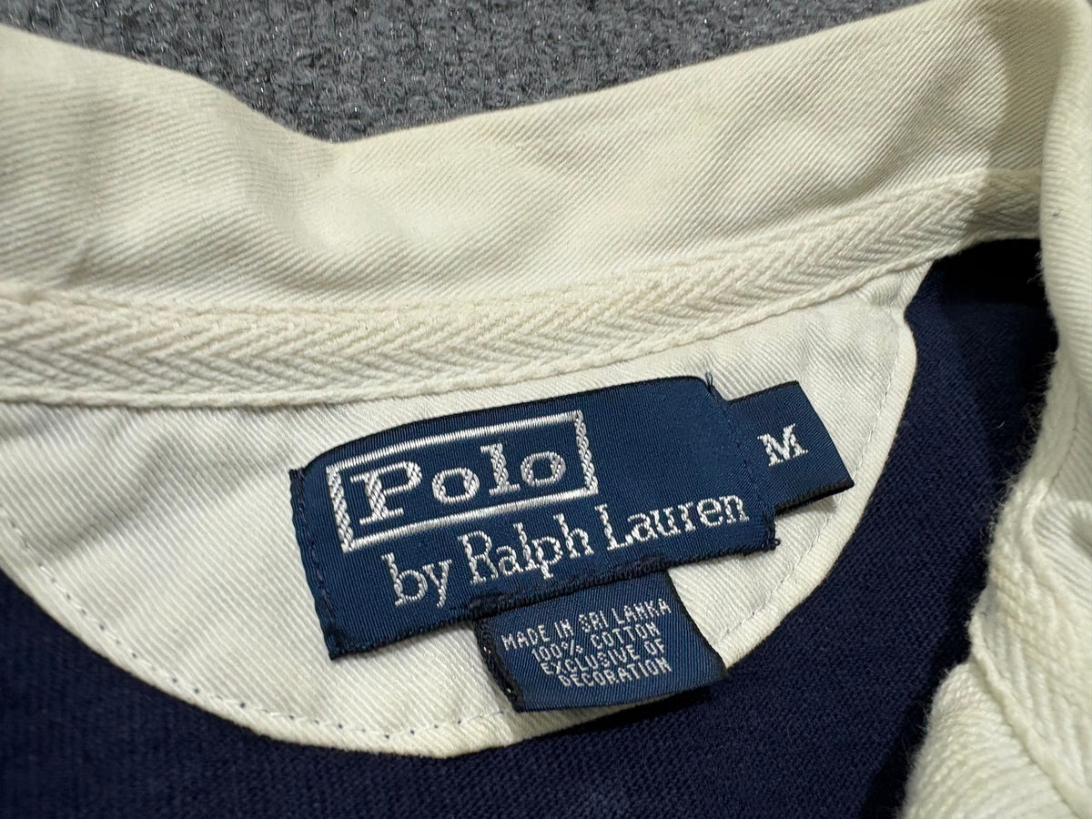 Polo Ralph Lauren NY Diagonal Stripe Rugby Shirt - Navy Size Medium
