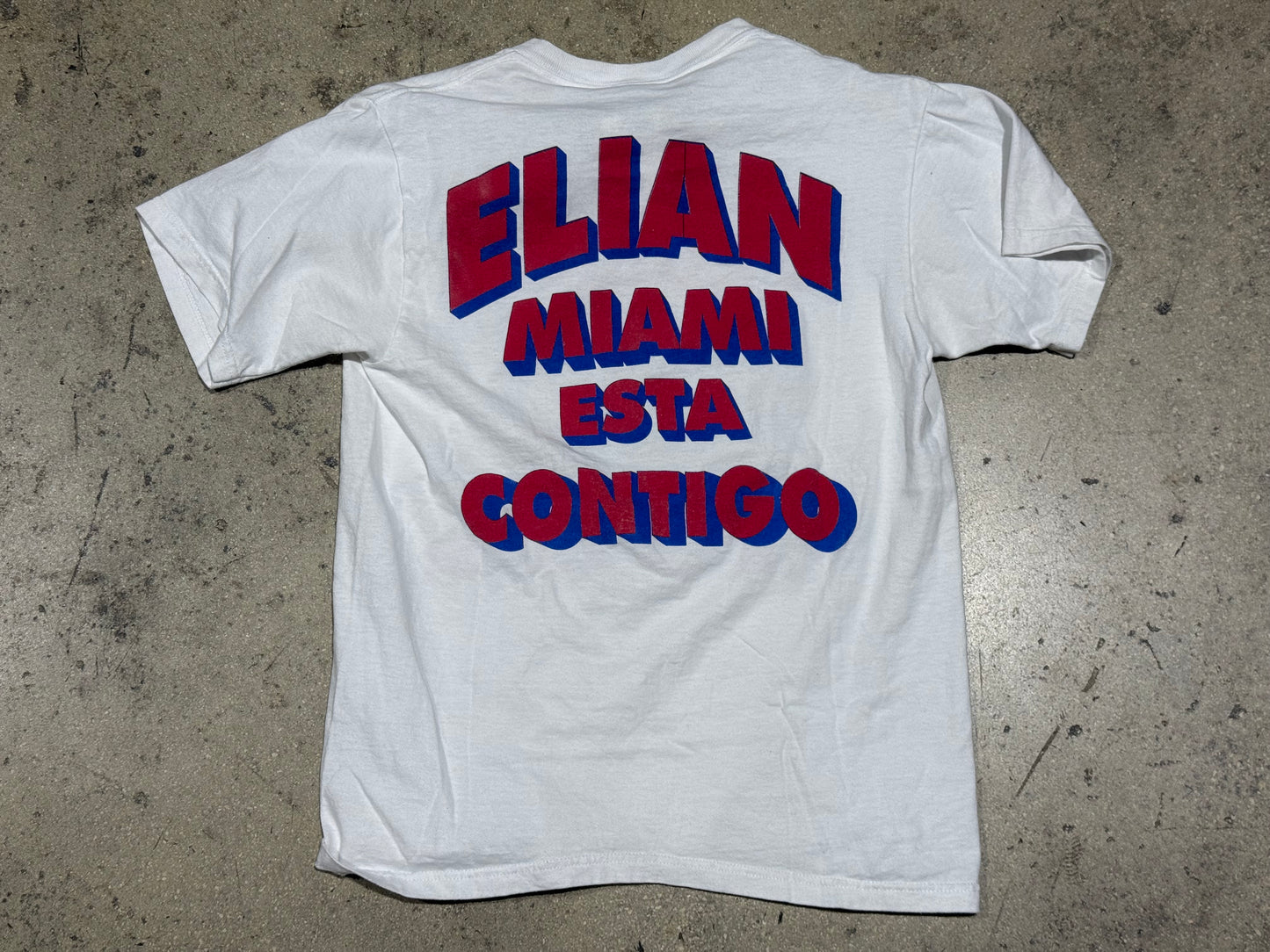 Elian: Miami Esta Contigo Tee - White Size Medium