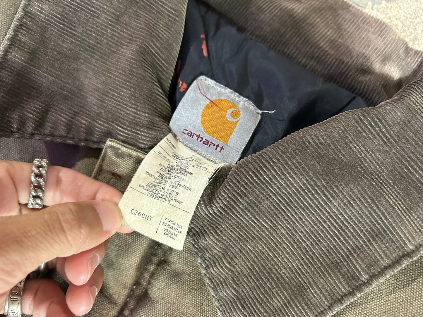 Paint Splattered Carhartt Chore Work Jacket - Brown Size XL