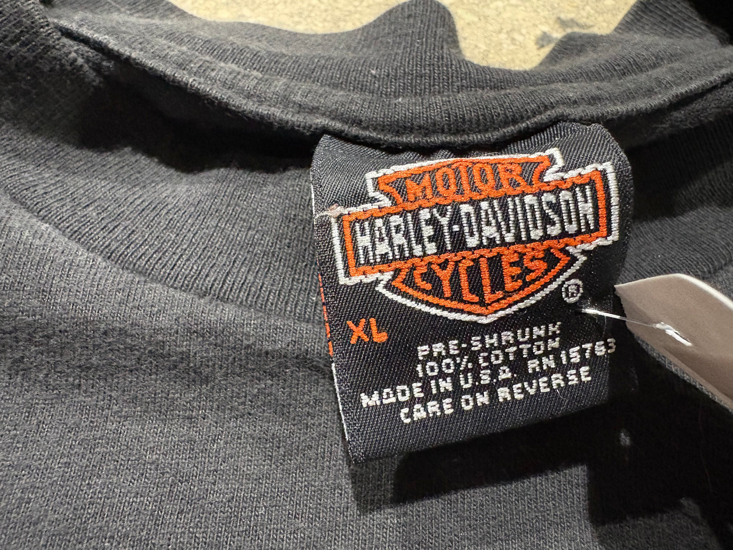 1999 Harley Davidson Front Flames Tee - Black Size XL