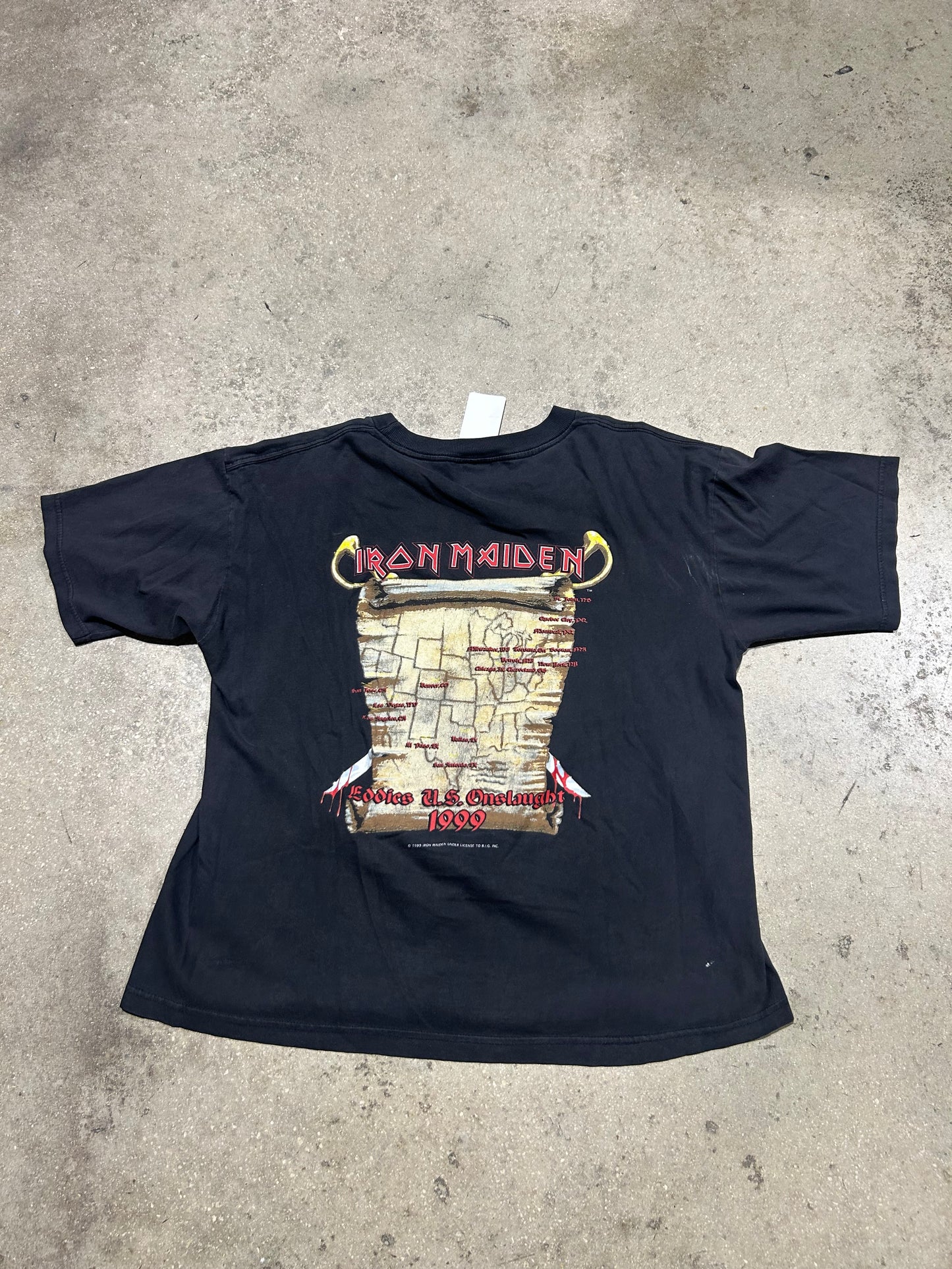 1999 Iron Maiden Bodies Onslaught Tour Tee - Black Size XL