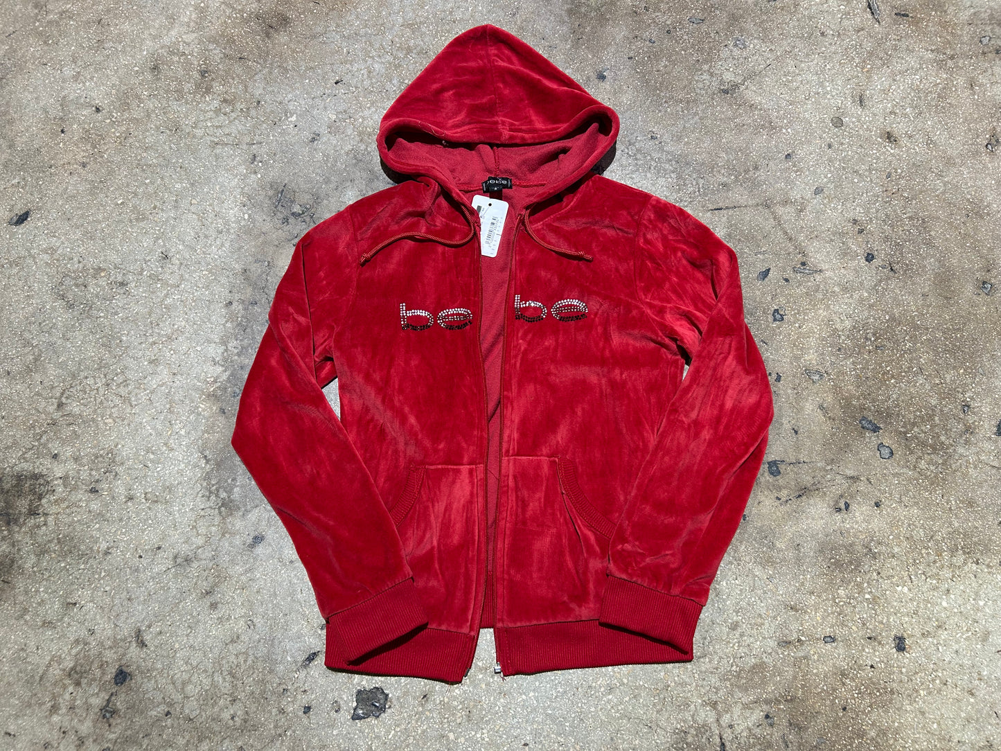 BEBE Velour Jacket - Red Size Medium