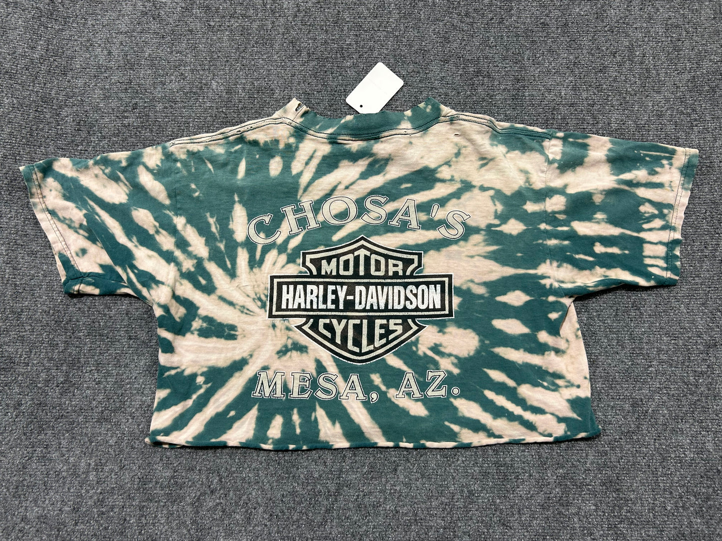 WMNS Harley Davidson Cropped Pocket Tee - Tie Dye Size Large