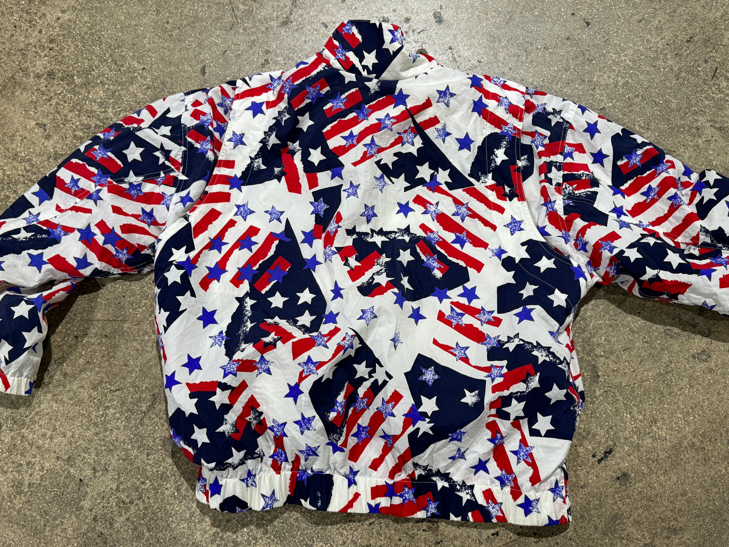 Liz Sport Flag Jacket - White/Red/Blue Size Medium