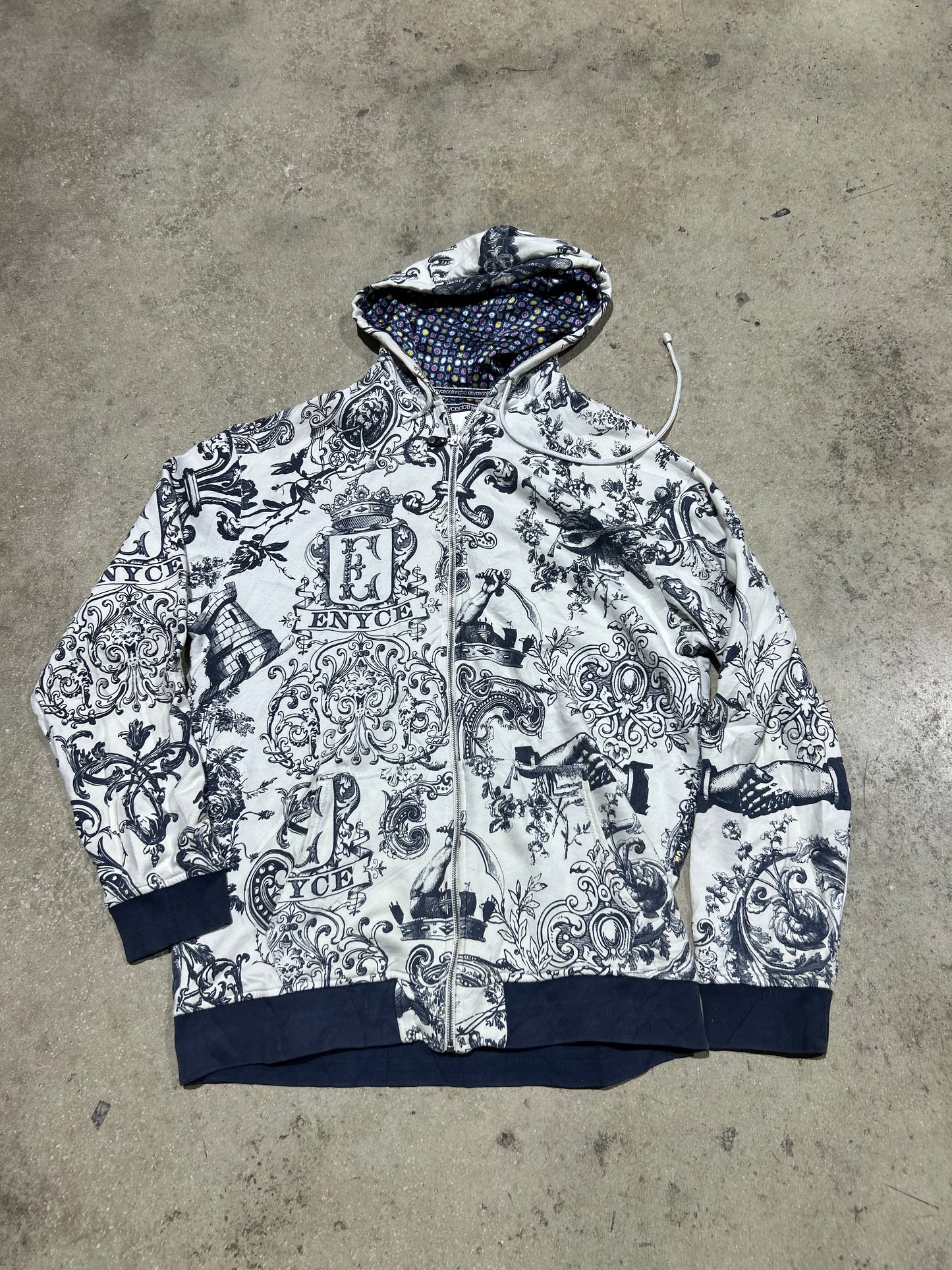 Enyce All Over Print Zip Up Hoodie - White 2XL