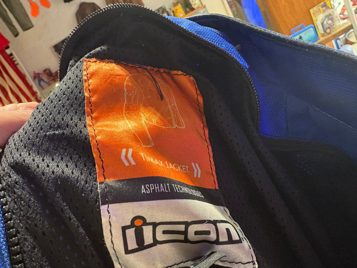 Icon Armored Motorcycle Jacket - Blue Size Large