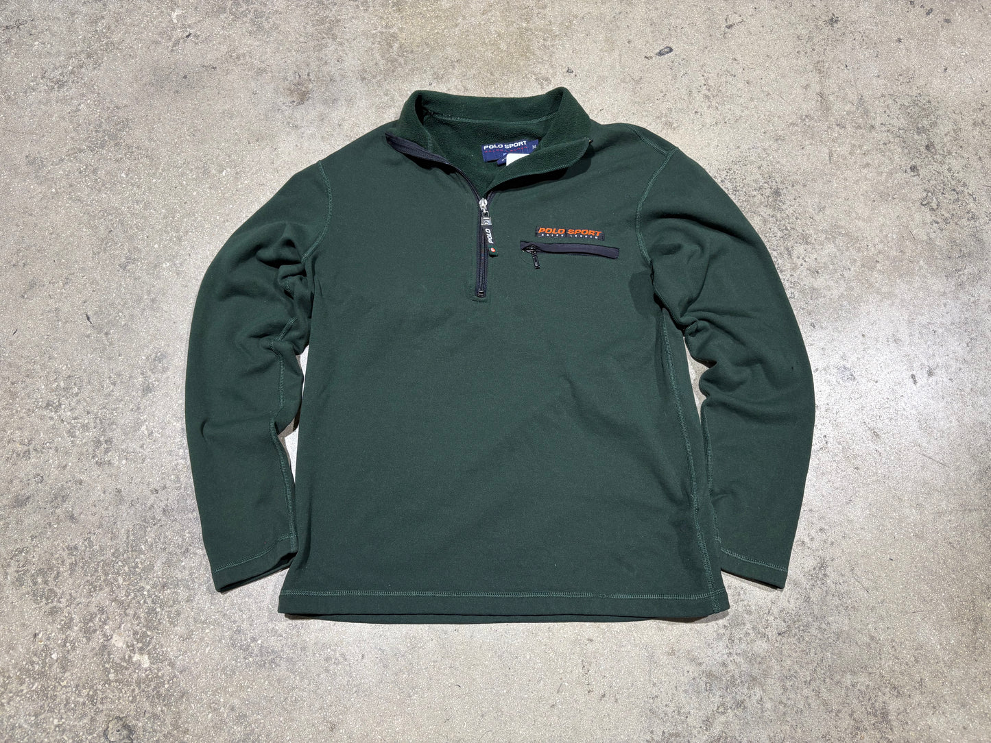 Polo Sport Half Zip Lightweight Fleece - Green Size Medium