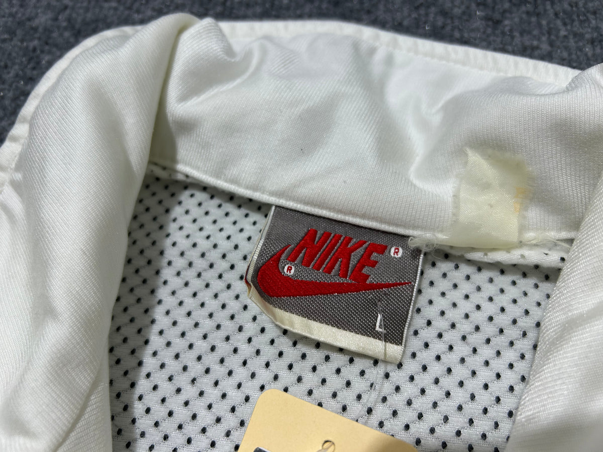 90s Nike Mesh Track Jacket - White/ Red Size Large