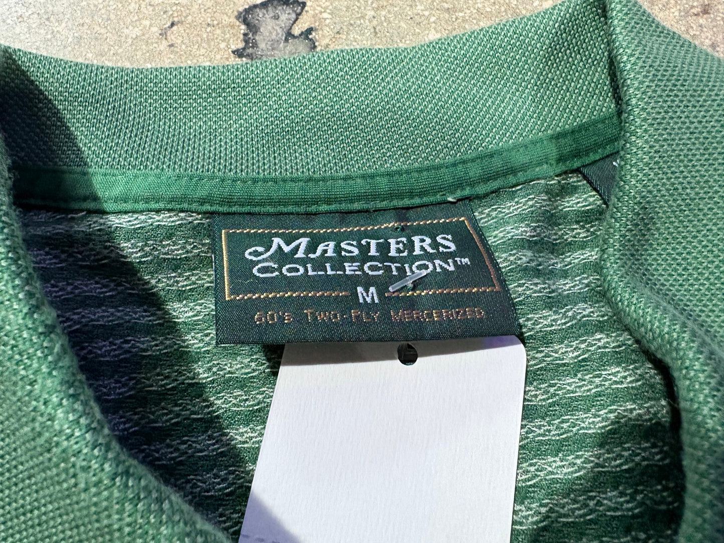 Masters Collection Patterned Polo Shirt - Green Size Medium