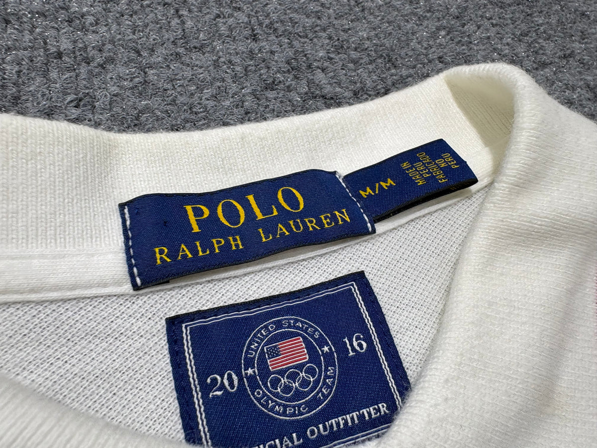 2016 Polo Ralph Lauren USA Olympic Polo - White Size Medium